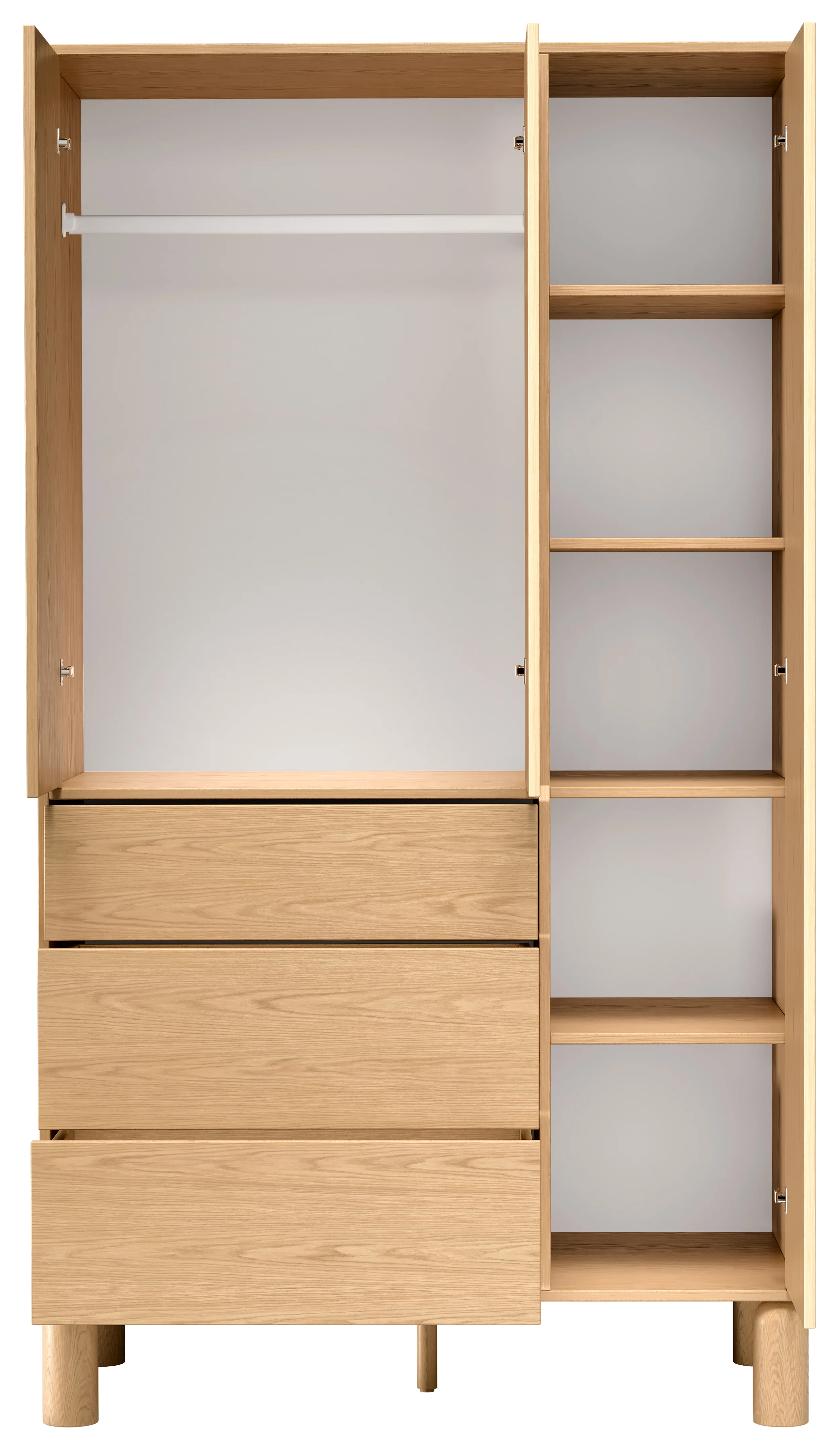 Szafa trzydrzwiowa Sanden z trzema szufladami 110 cm dąb bookmatch - Image 3
