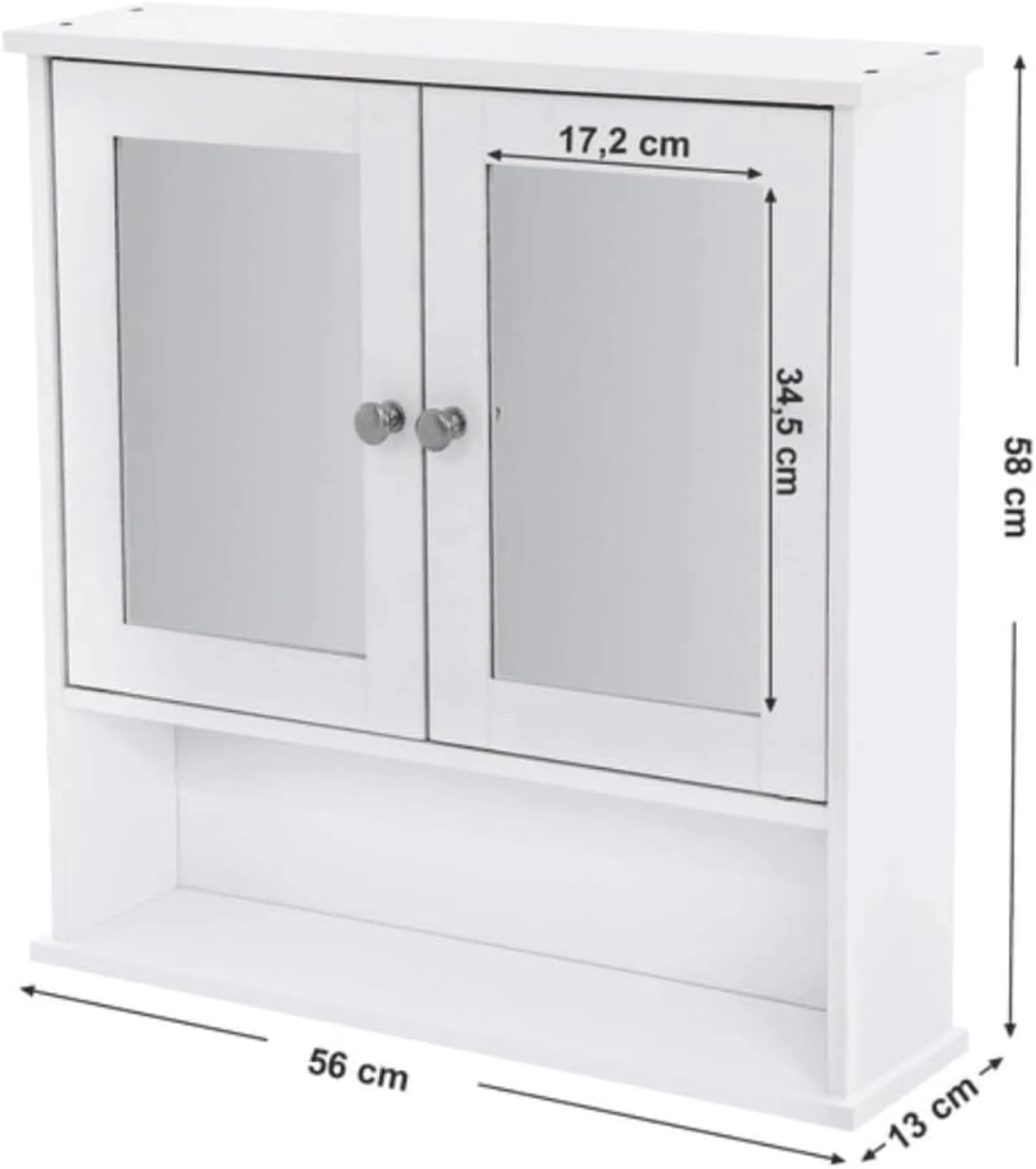 Szafka łazienkowa wisząca Muddon 56x13x58 cm z lustrem biała - Image 7