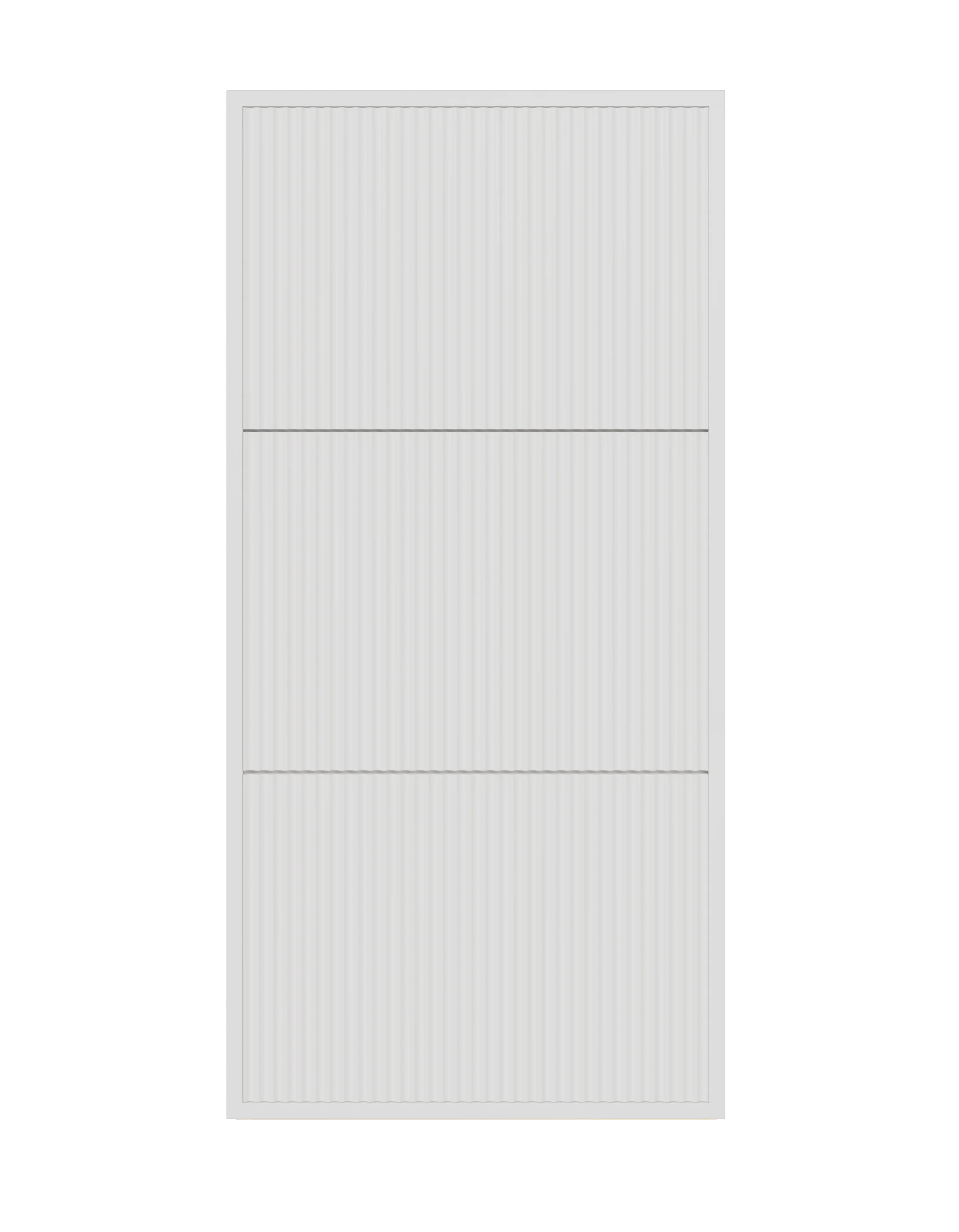 Szafka na buty Veldio z frezowanym frontem i trzema przegrodami 50 cm Biała wisząca - Image 6