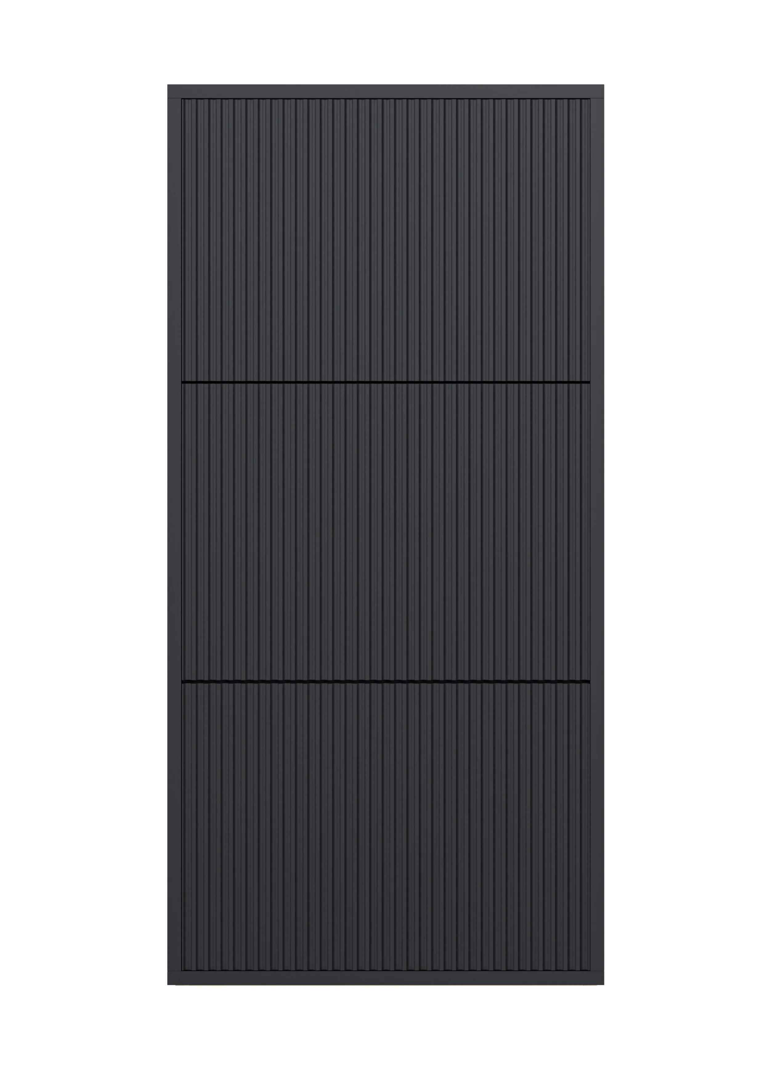 Szafka na buty Veldio z frezowanym frontem i trzema przegrodami 50 cm Czarna wisząca - Image 6