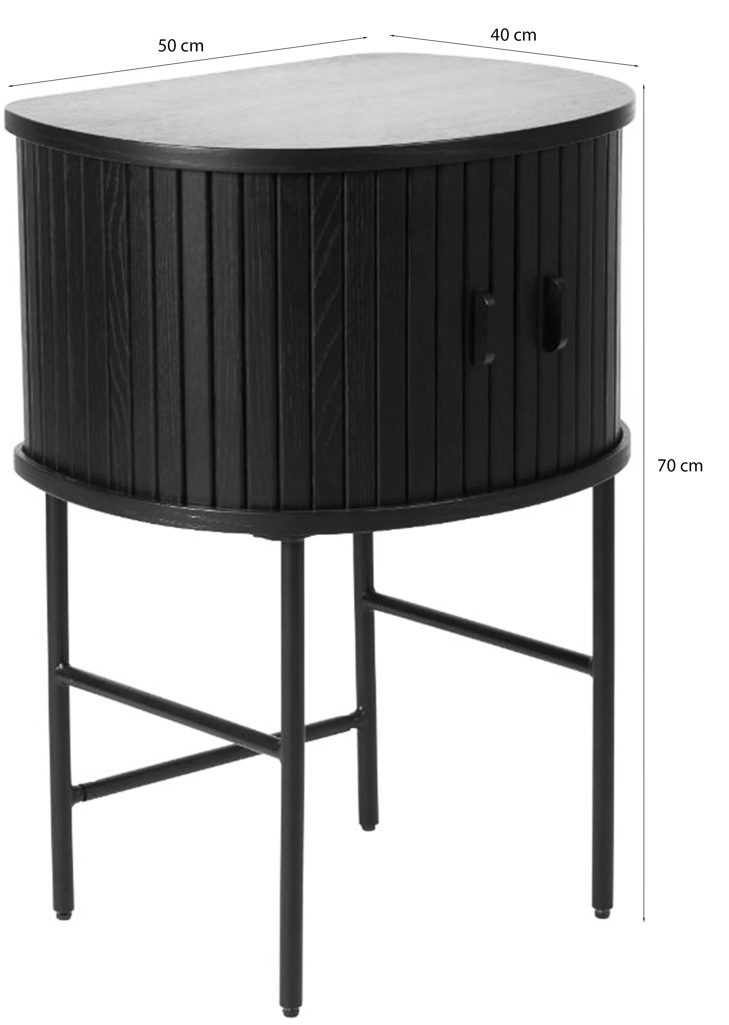 Szafka nocna Gativel 50x70 cm lamele dąb czarny - Image 4