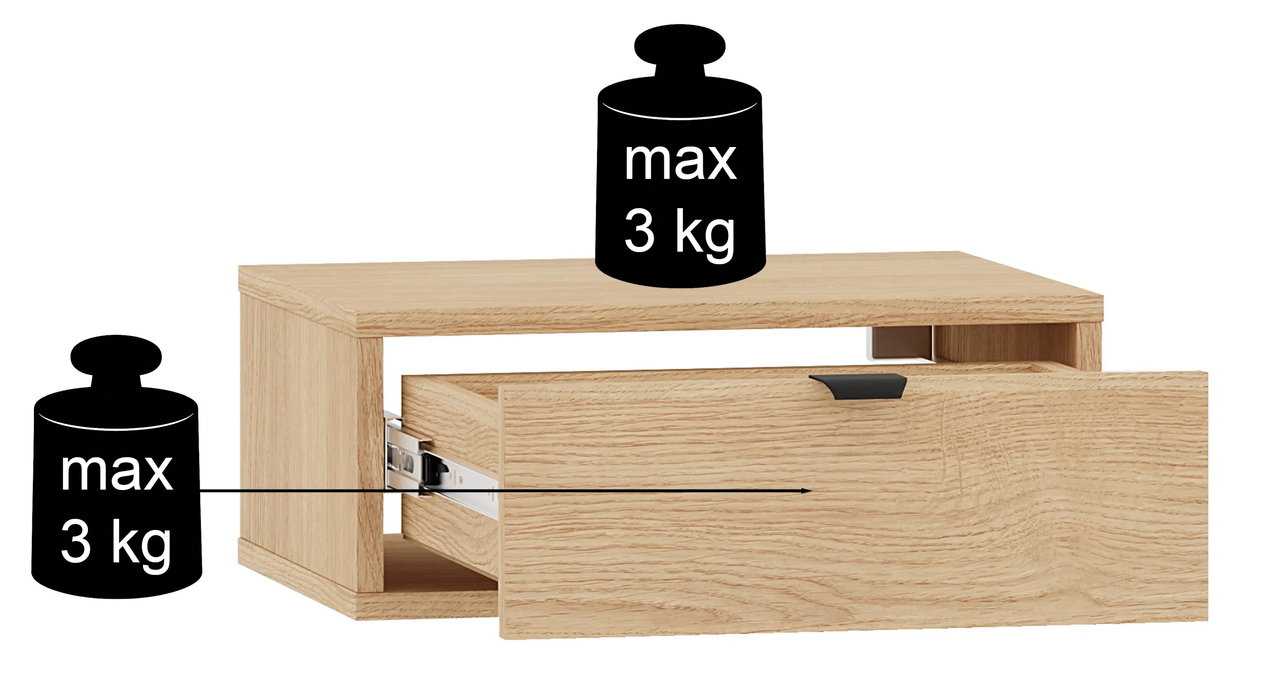 Szafka nocna Heggers wisząca z szufladą 45 cm dąb mavelie - Image 10