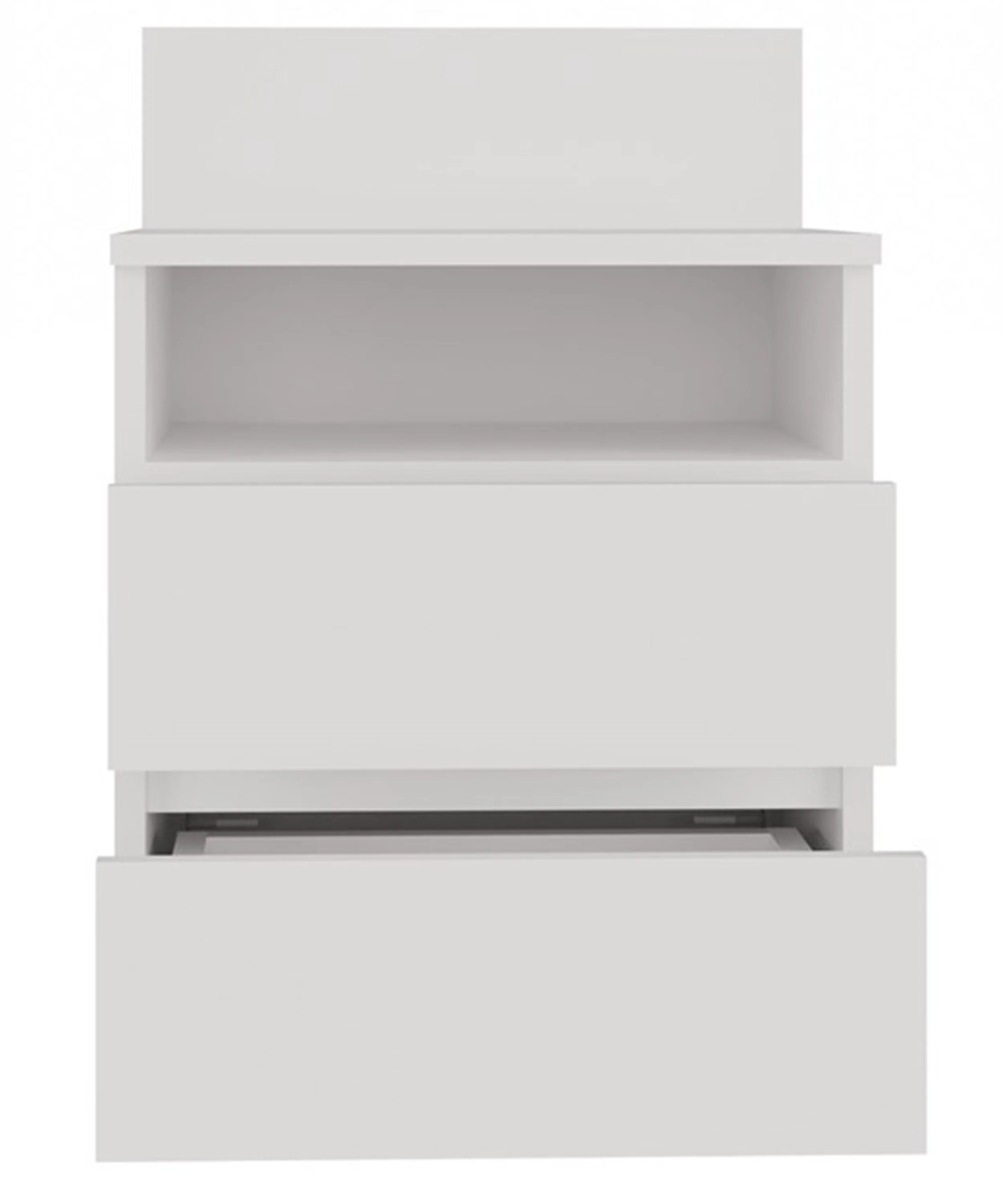 Szafka nocna Malwa z dwiema szufladami i wnęką 40 cm biała - Image 8