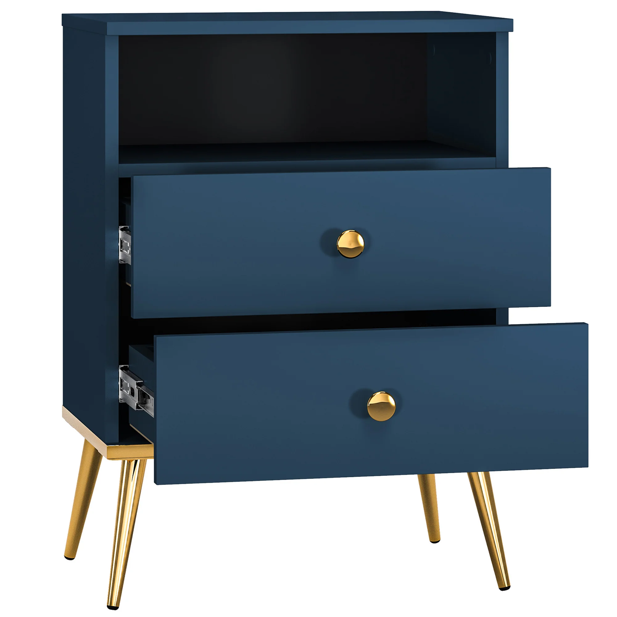 Szafka nocna Maturie z dwoma szufladami 50 cm Granatowy - Image 6
