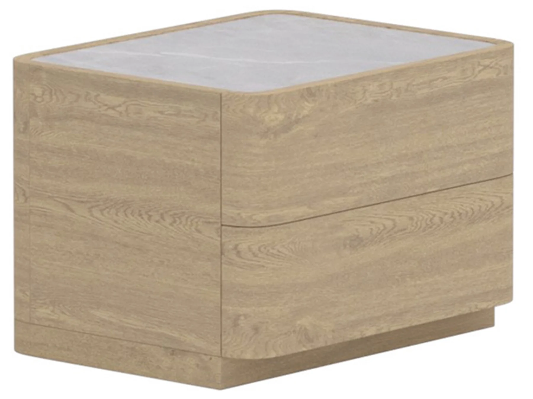 Szafka nocna Noble z dwiema szufladami 50 cm dąb naturalny z jasnoszarym blatem - Image 3