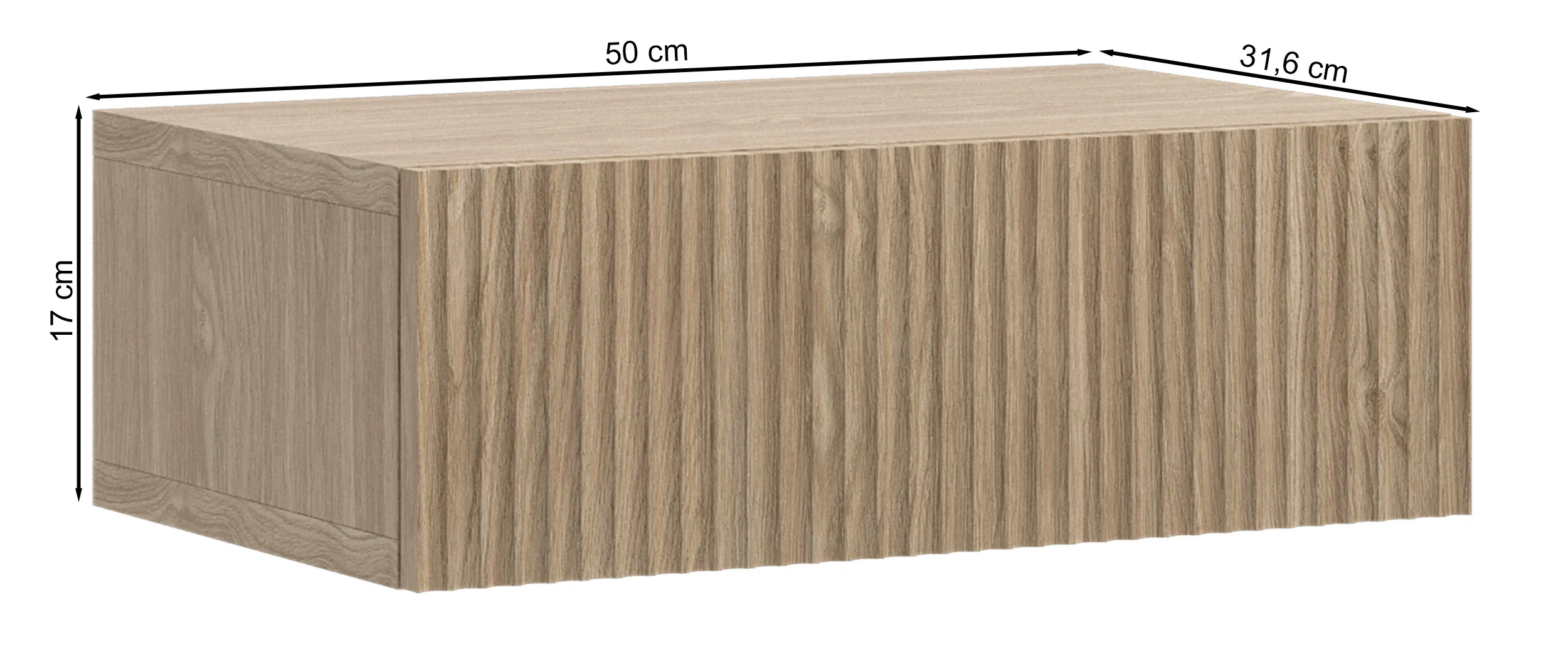 Szafka nocna Nolie z szufladą i ryflowaniem na froncie wisząca 50 cm dąb olejowany - Image 7