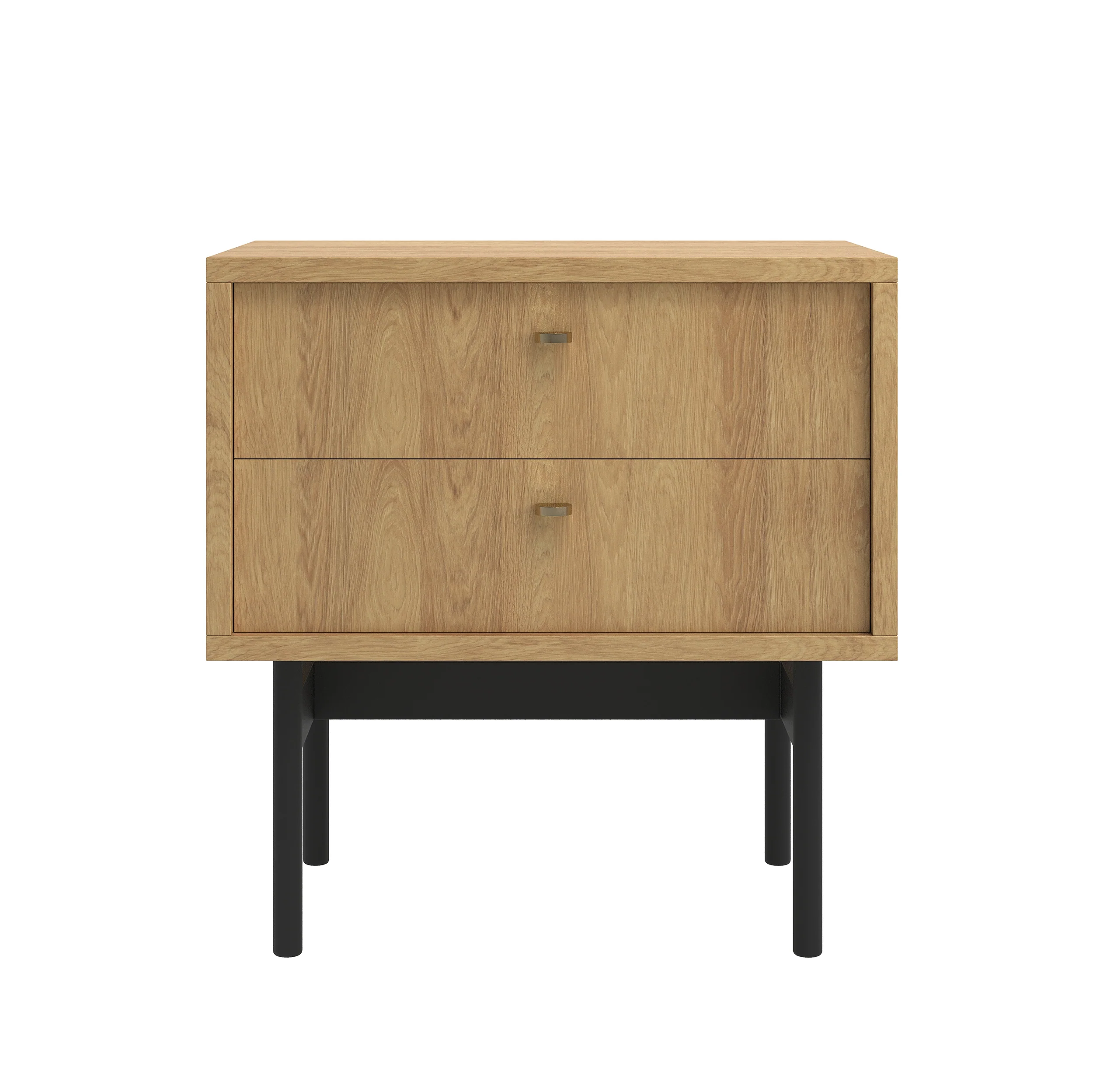 Szafka nocna Olar z dwiema szufladami 55 cm Hikora naturalna - Image 4