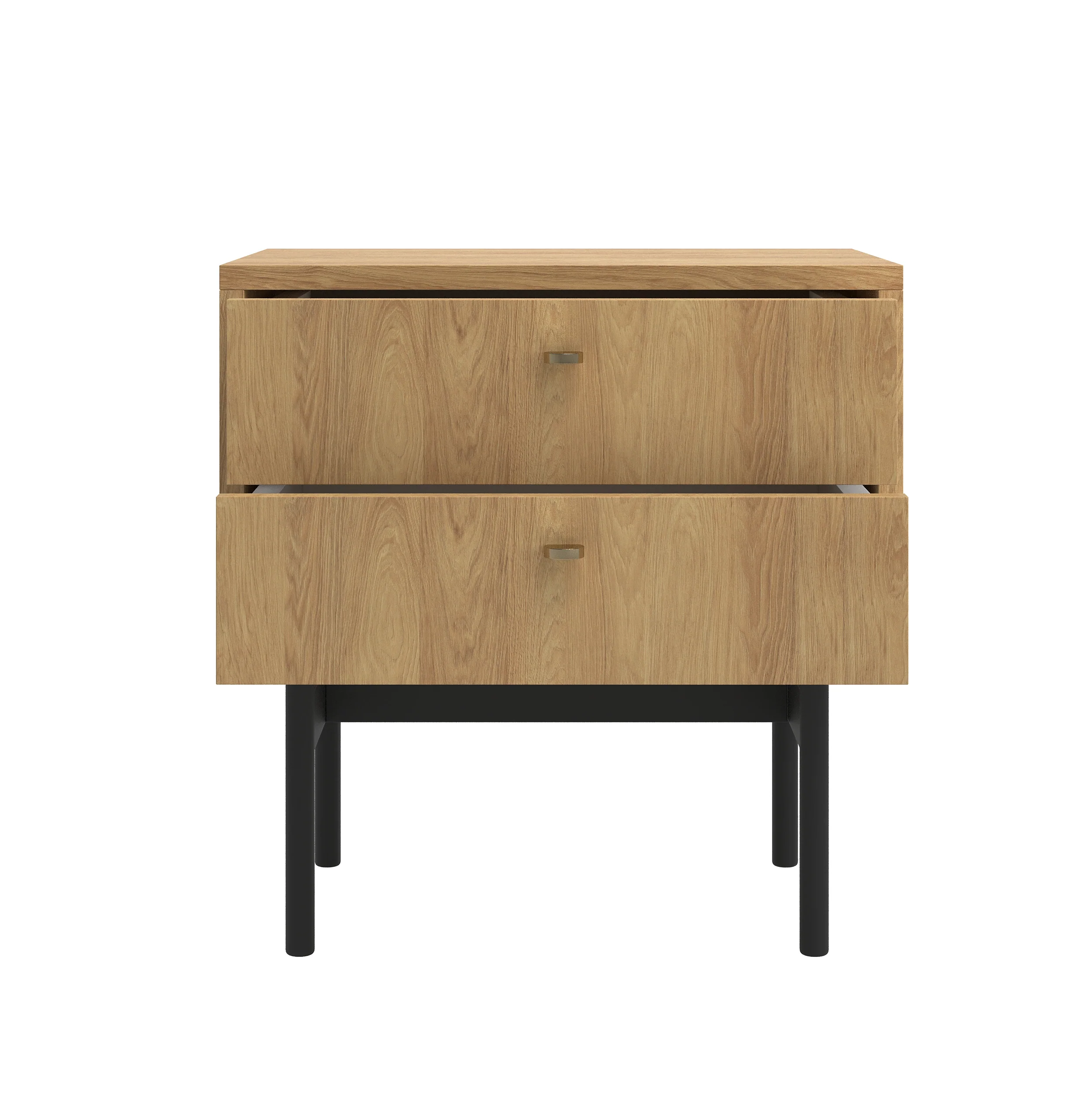 Szafka nocna Olar z dwiema szufladami 55 cm Hikora naturalna - Image 5