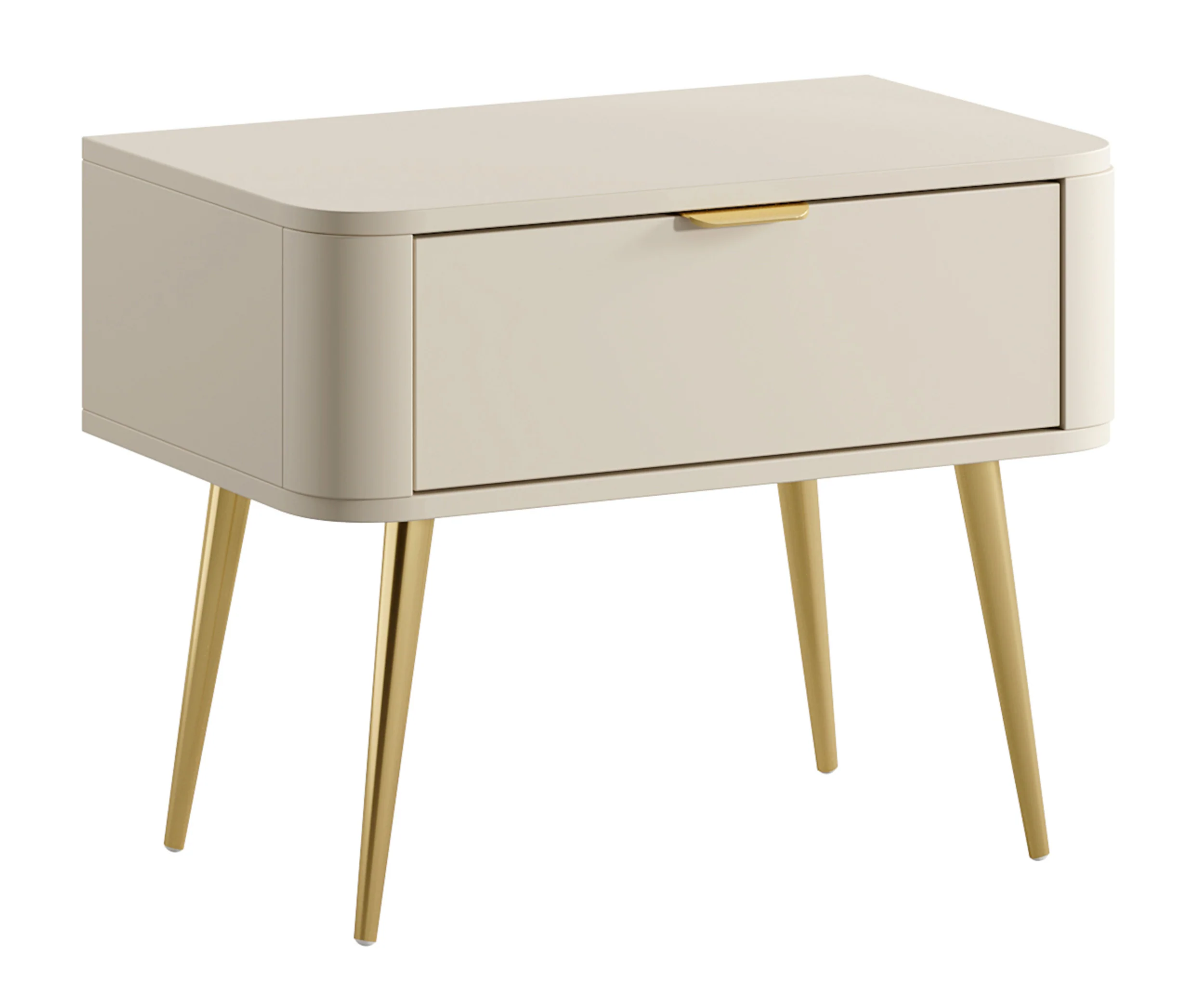 Szafka nocna Oval z szufladą 63 cm beż piaskowy