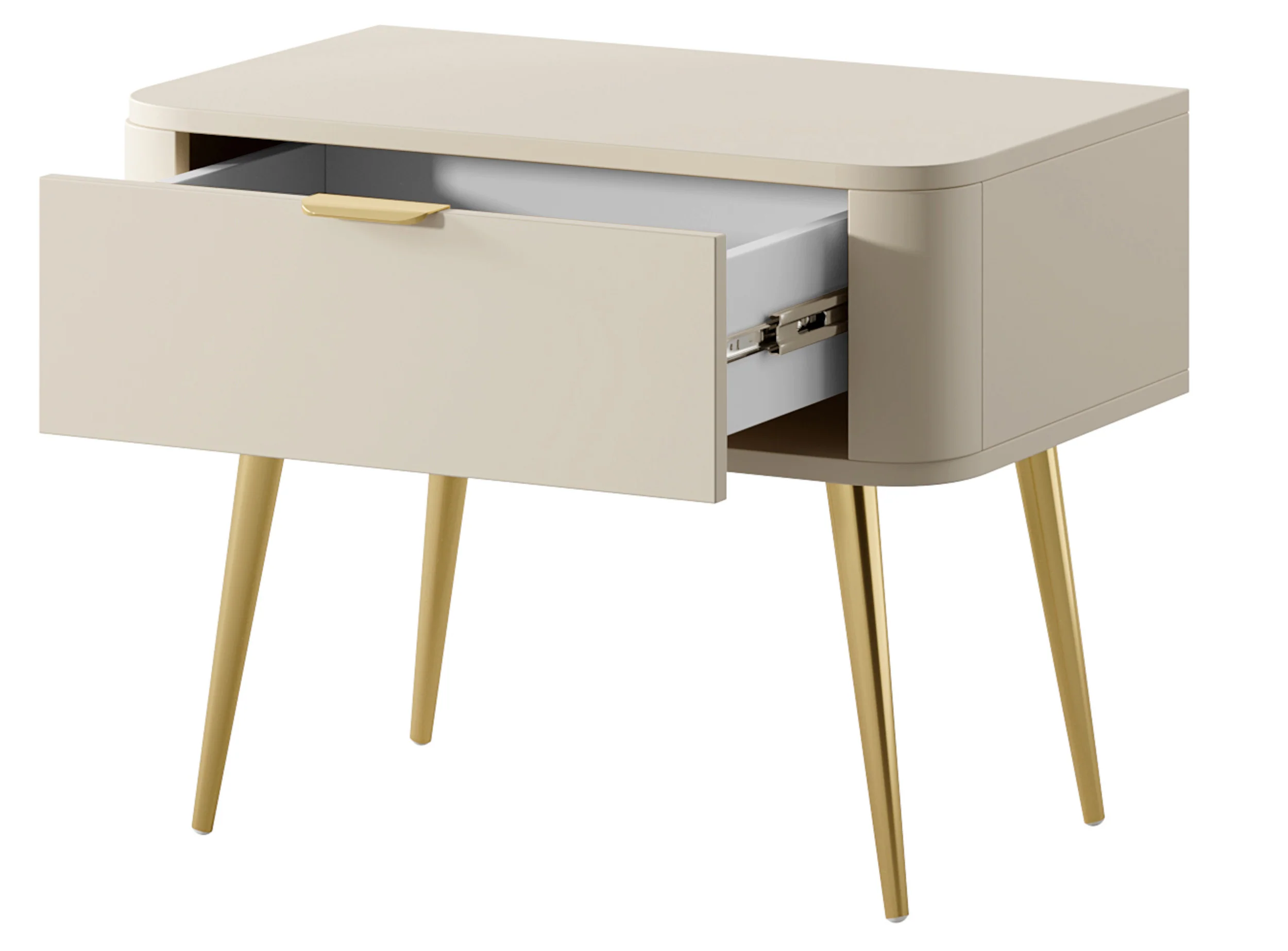 Szafka nocna Oval z szufladą 63 cm beż piaskowy - Image 3
