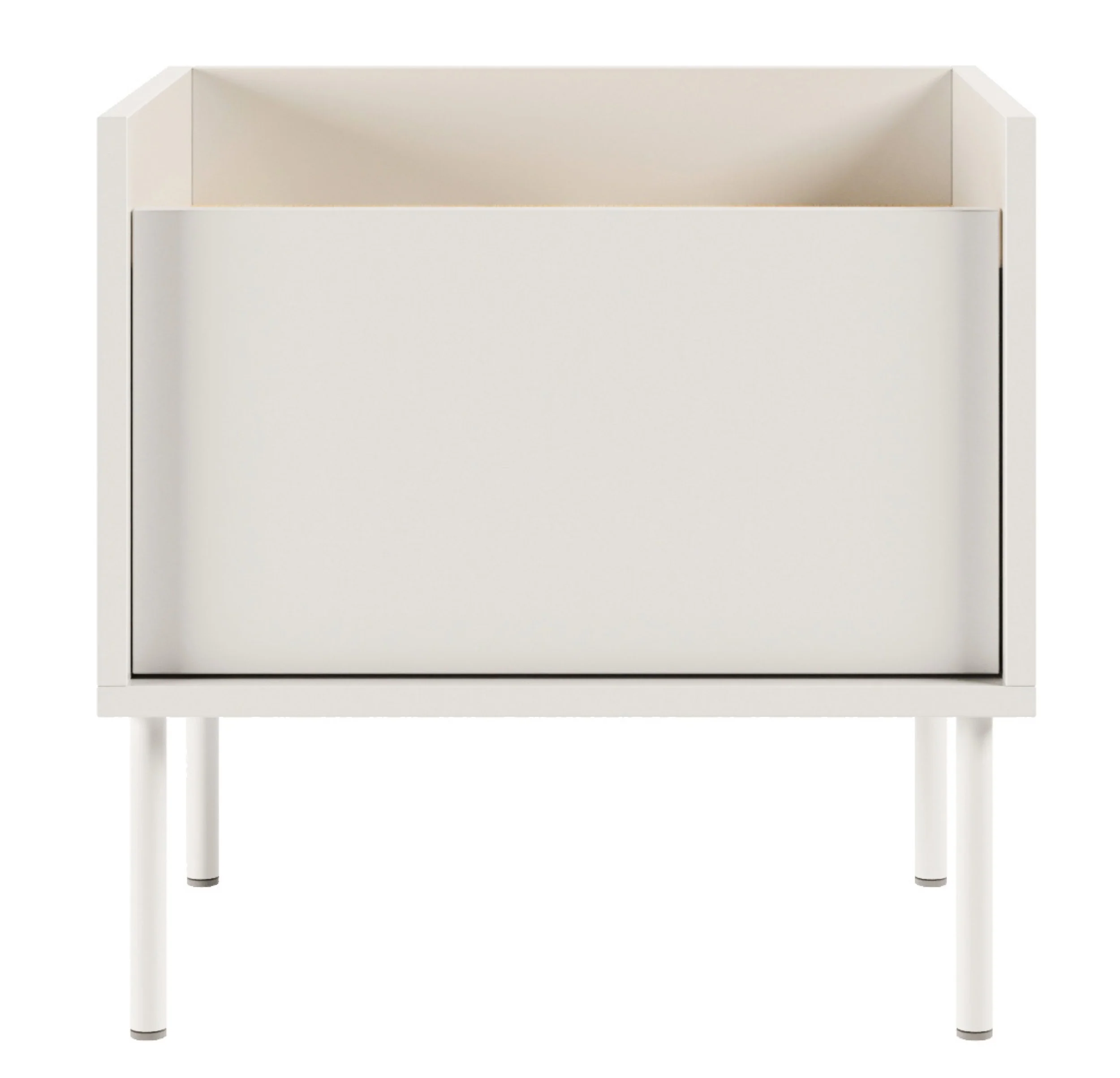 Szafka nocna Tovi jednodrzwiowa 50 cm biała/dąb lindberg - Image 4