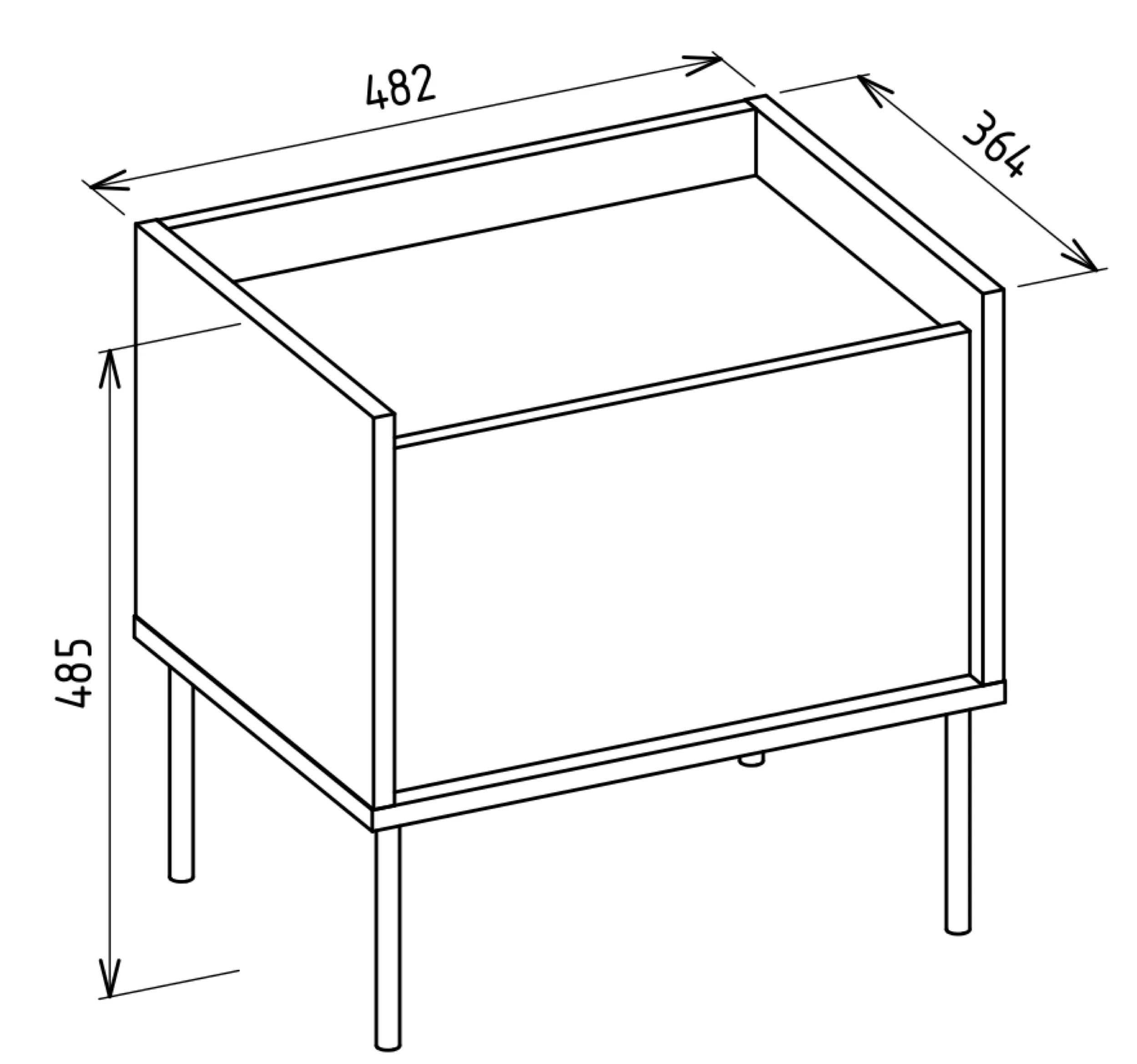 Szafka nocna Tovi jednodrzwiowa 50 cm biała/dąb lindberg - Image 7