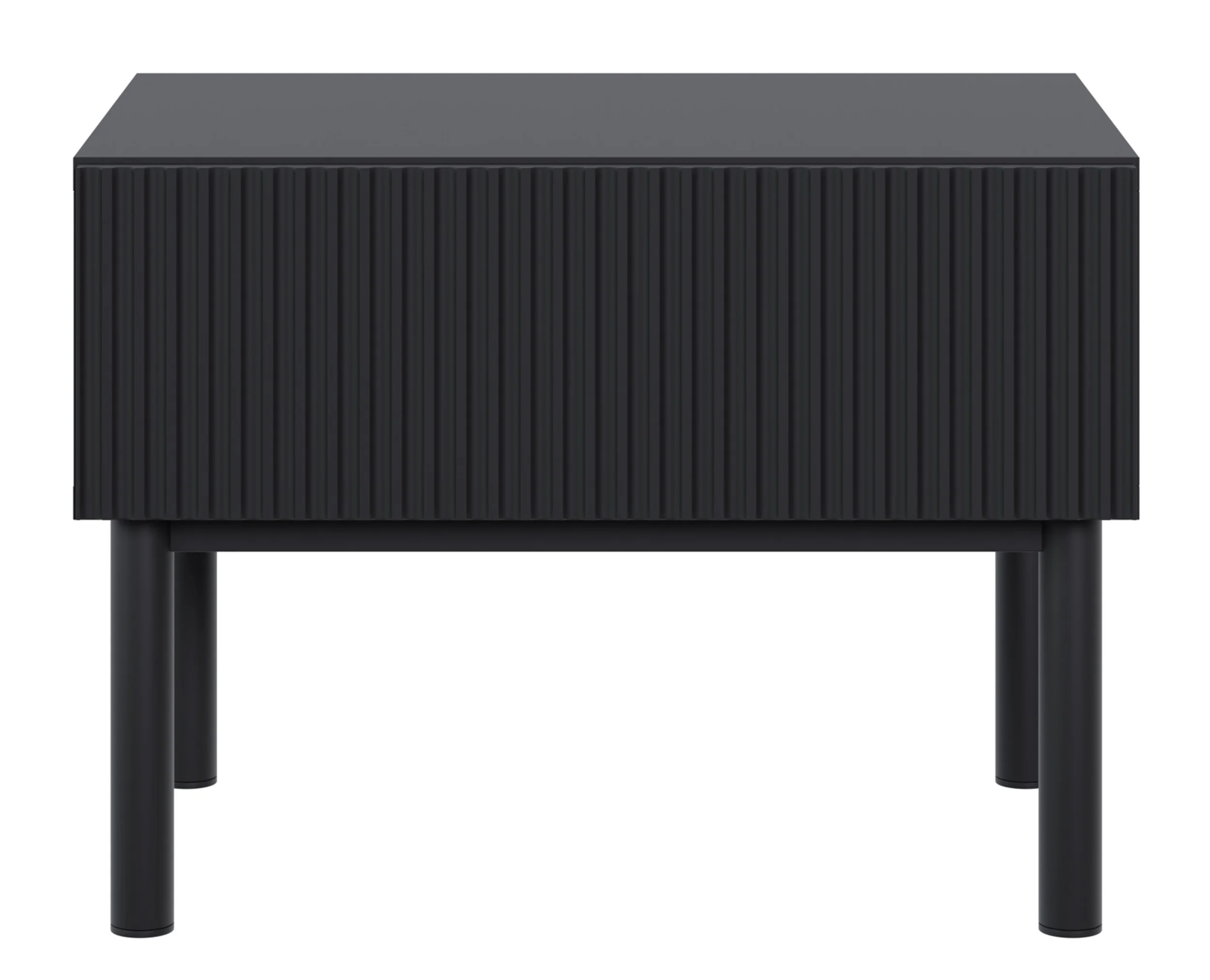 Szafka nocna Veldio New z frezowanym frontem i szufladą 50 cm czarna - Image 5