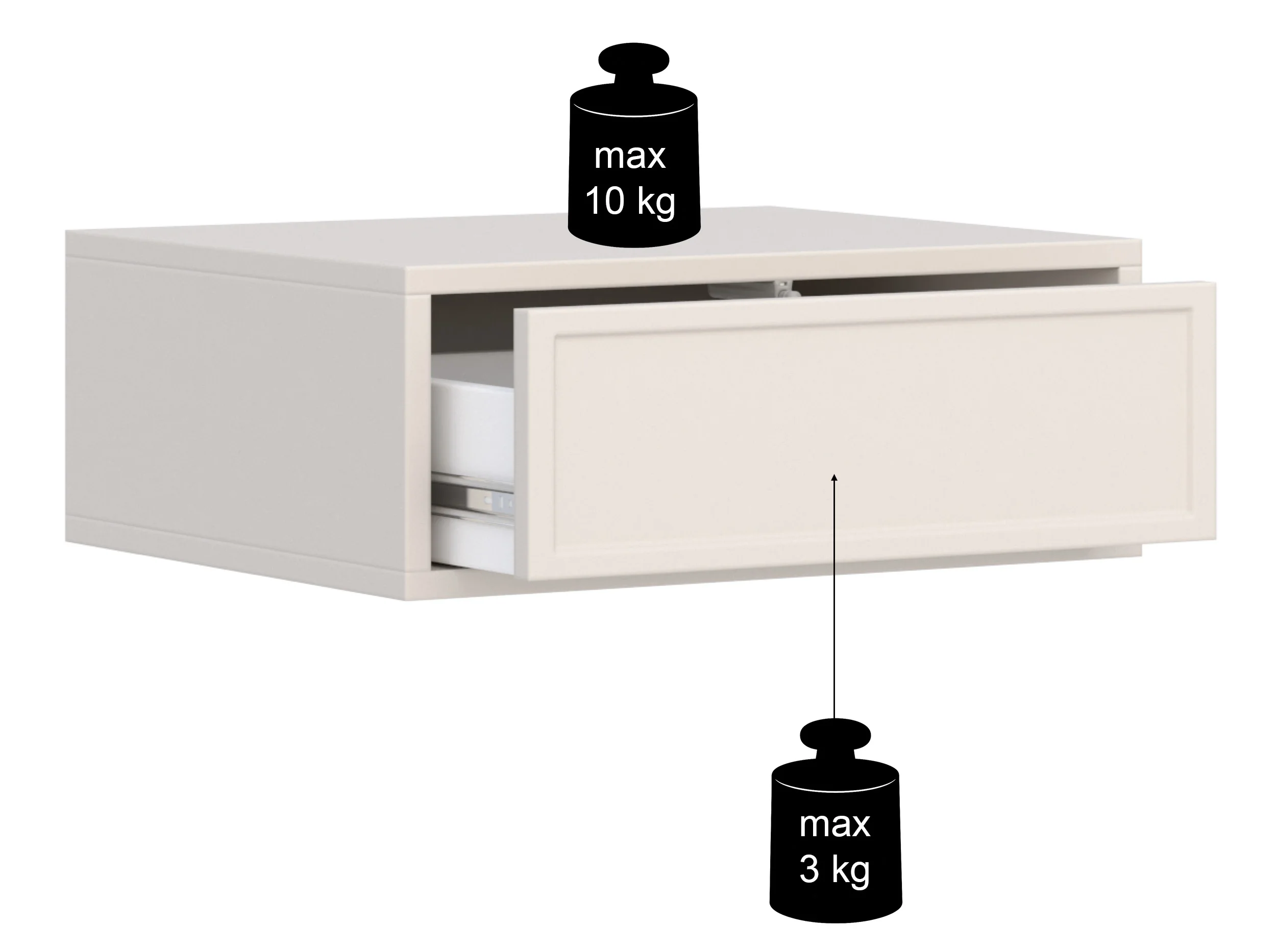 Szafka nocna Velveto wisząca z szufladą 50 cm czarny - Image 7