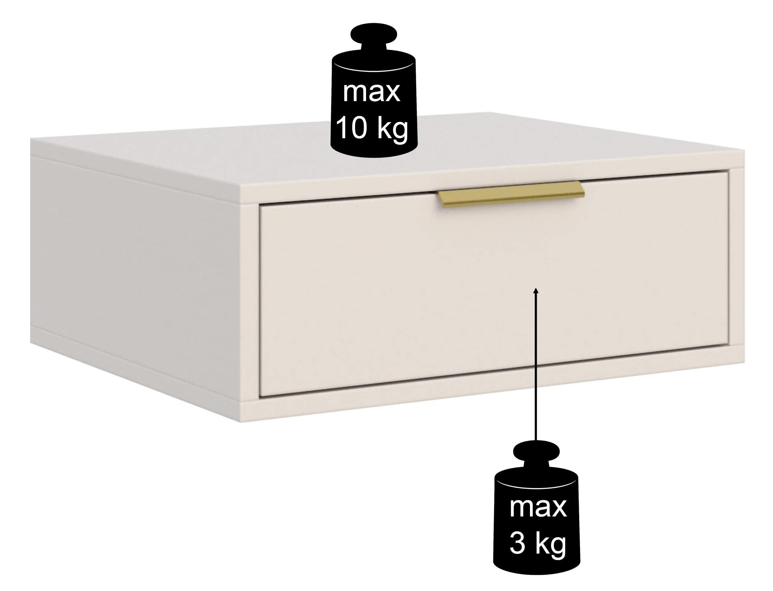Szafka nocna Vena wisząca z szufladą 50 cm kaszmir - Image 7