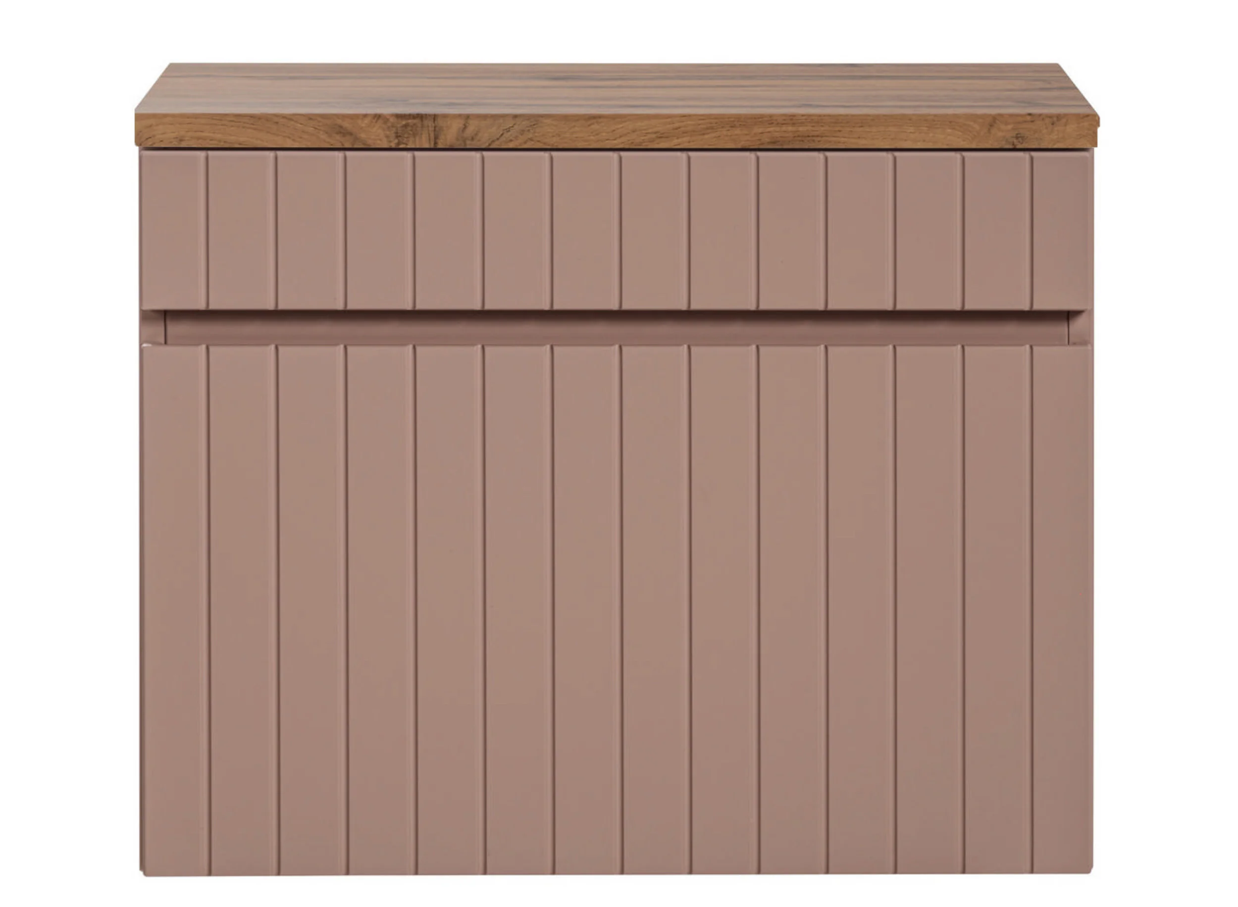 Szafka pod umywalkę Becialls 60 cm Różowa z blatem Dąb Evoke - Image 3