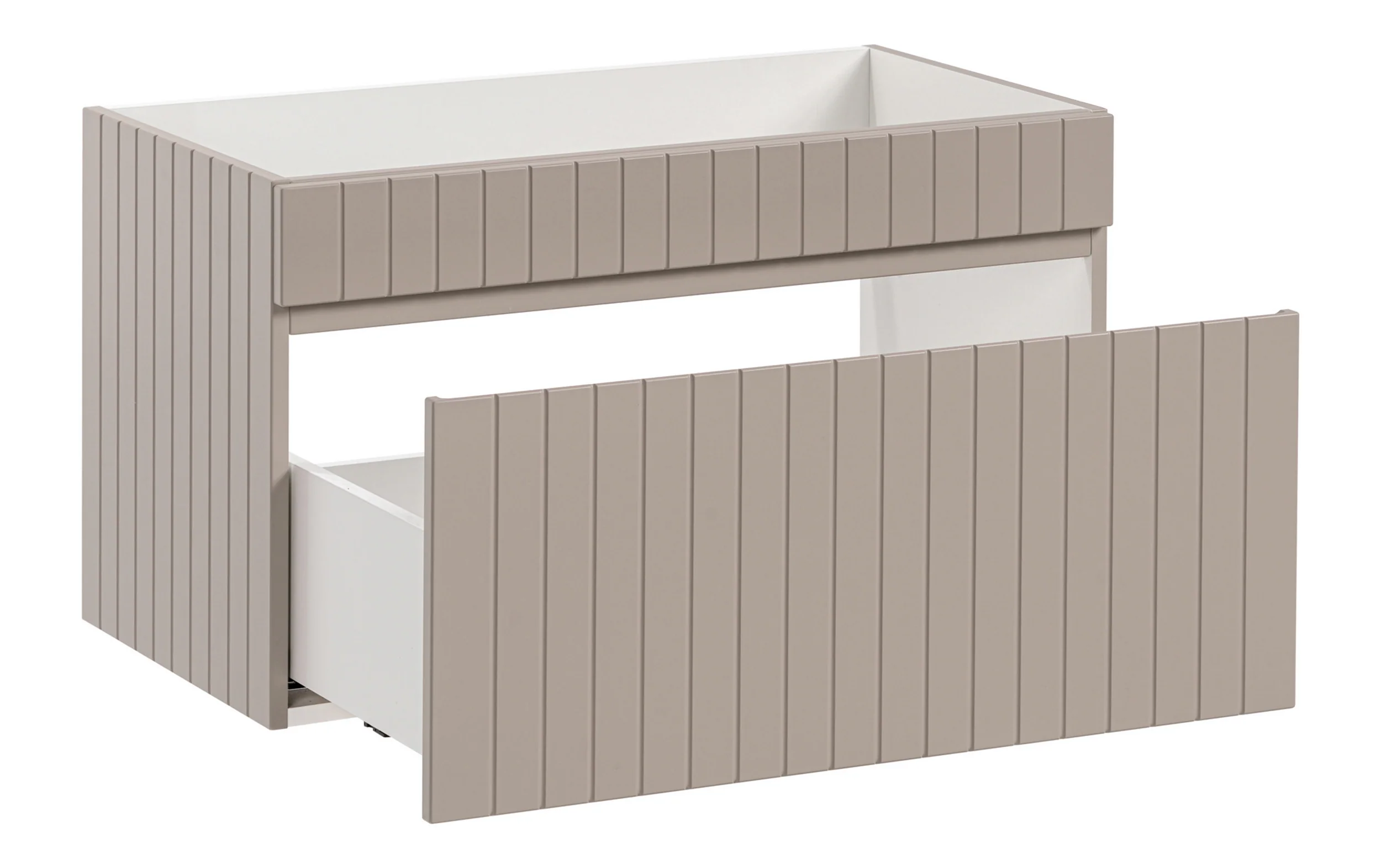 Szafka pod umywalkę Becialls 80 cm Beżowa z białym blatem - Image 5