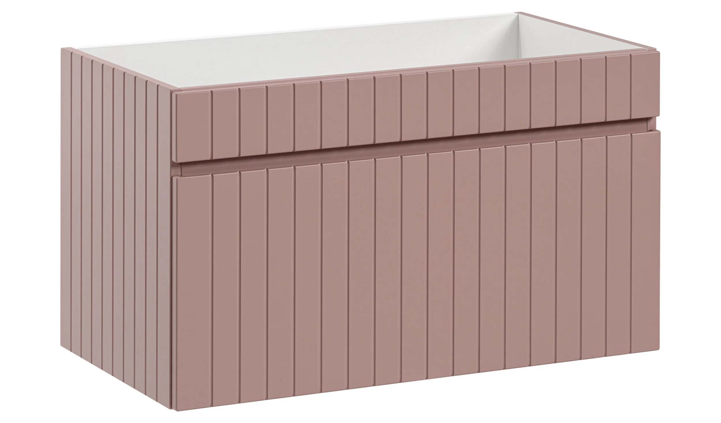 Szafka pod umywalkę Becialls 80 cm Różowa z blatem Dąb Evoke - Image 6