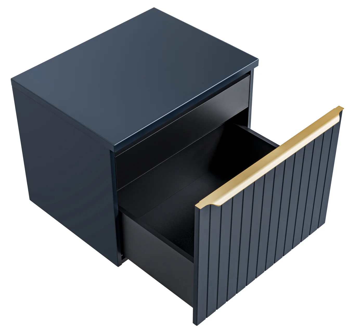 Szafka pod umywalkę Olimmi 80 cm granatowa lamele z blatem - Image 8