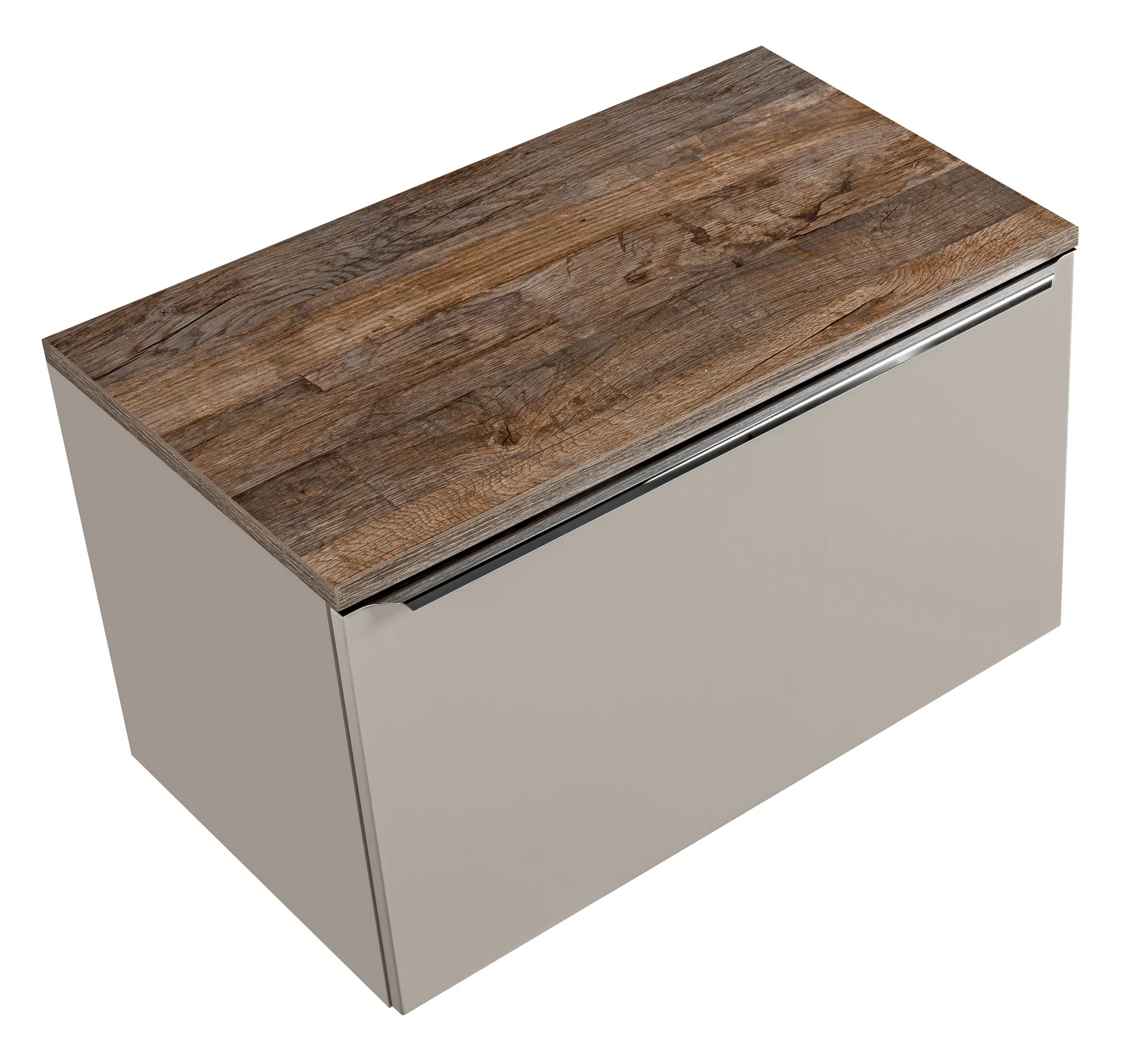 Szafka pod umywalkę Olimmi 80 cm szara/dąb santa z blatem - Image 4
