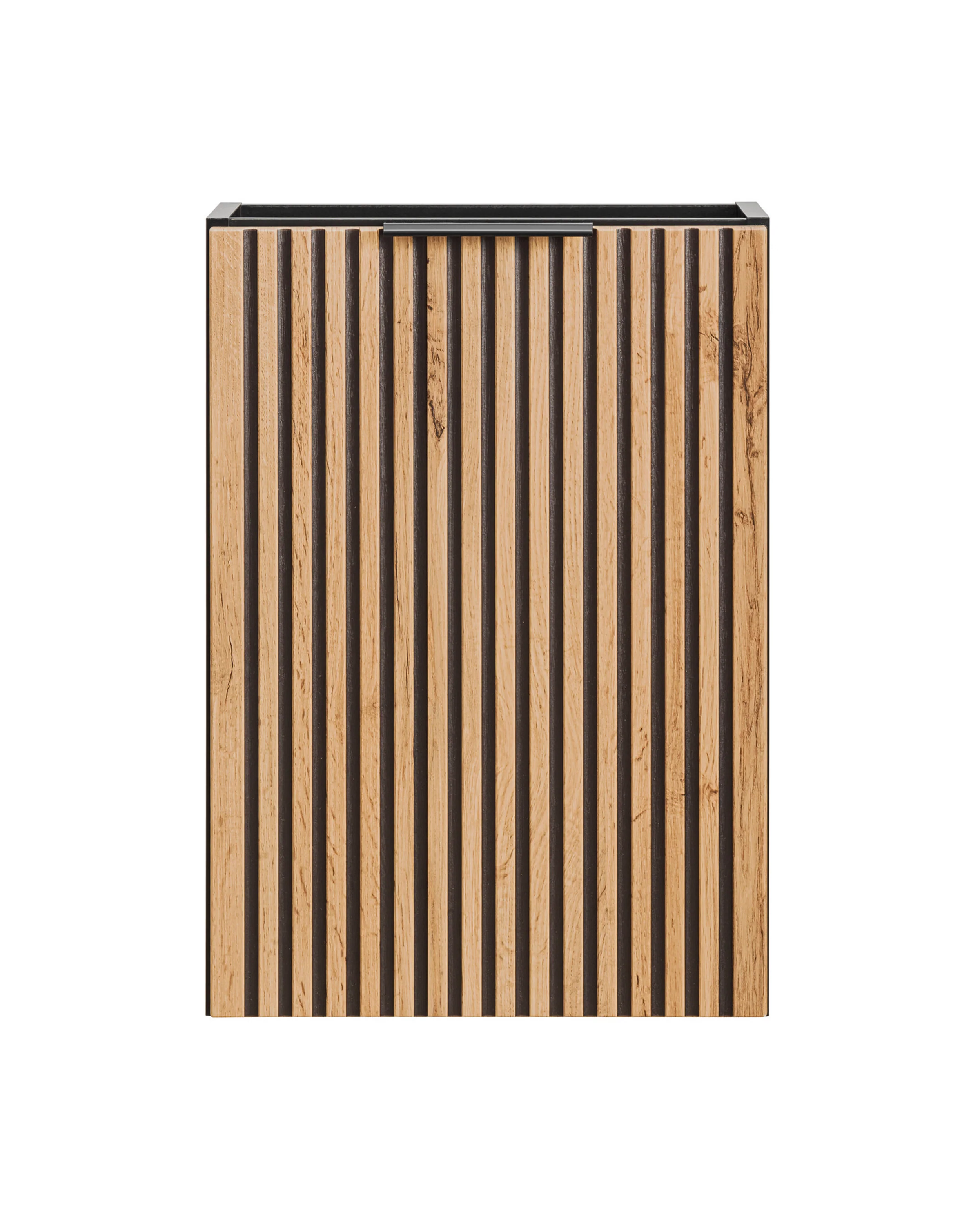 Szafka pod umywalkę Ossolies 40 cm czarna/dąb lamele - Image 3