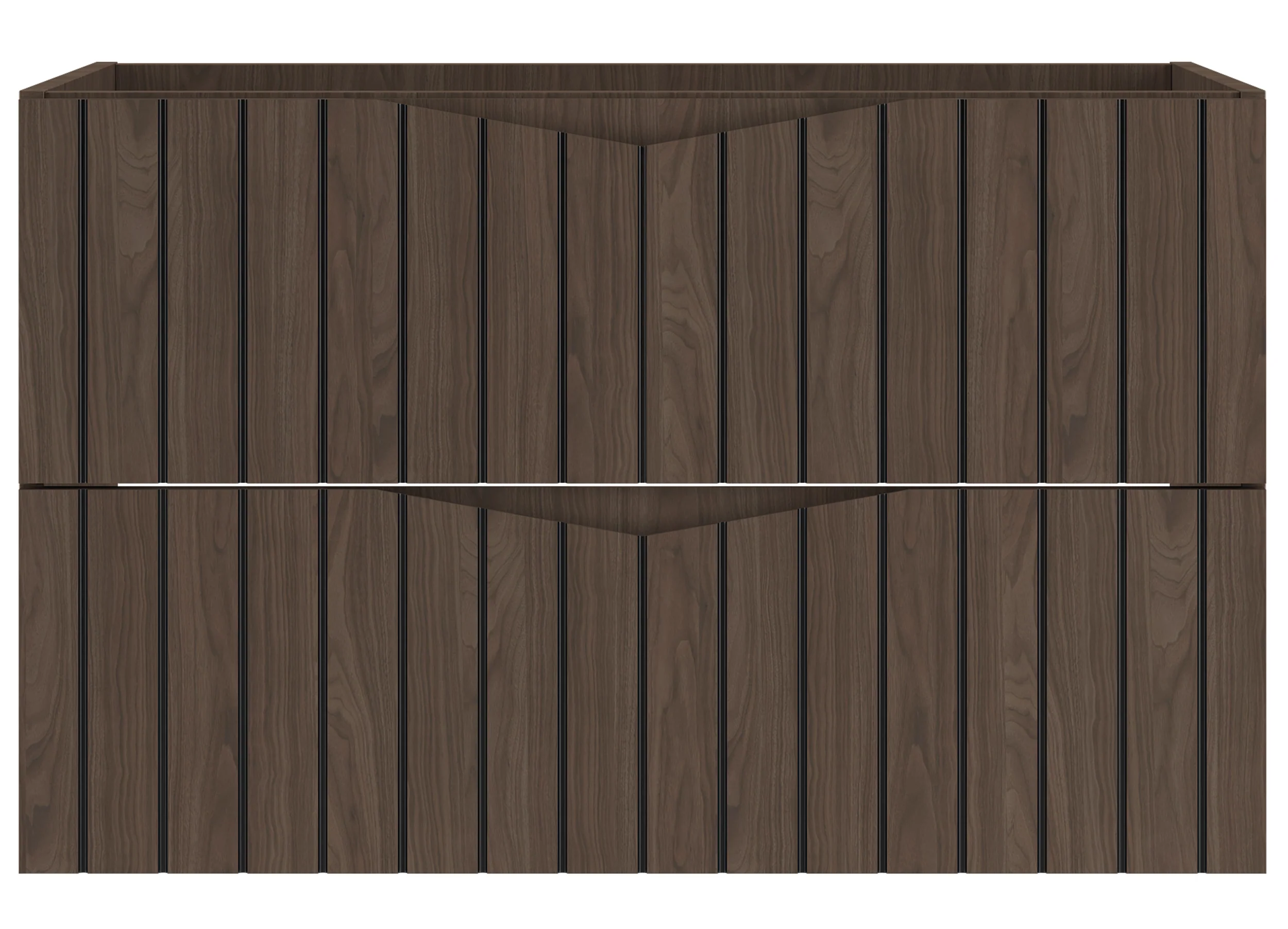 Szafka pod umywalkę Stella 80 cm ryflowane fronty orzech / czarny mat - Image 4