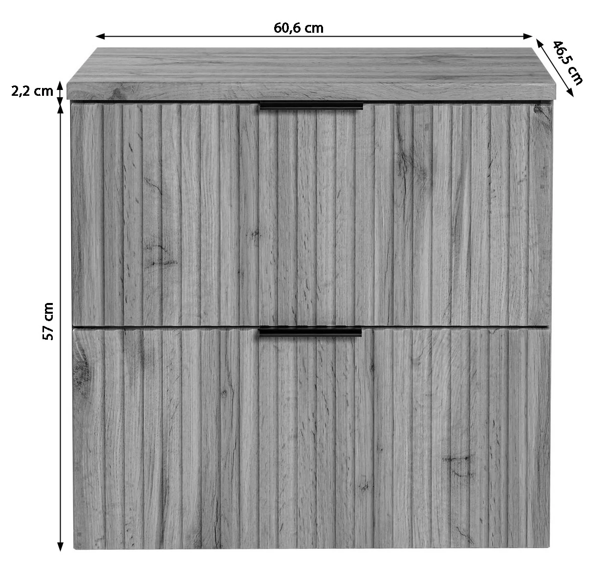 Szafka pod umywalkę Temirni 60 cm czarna lamele z blatem - Image 10