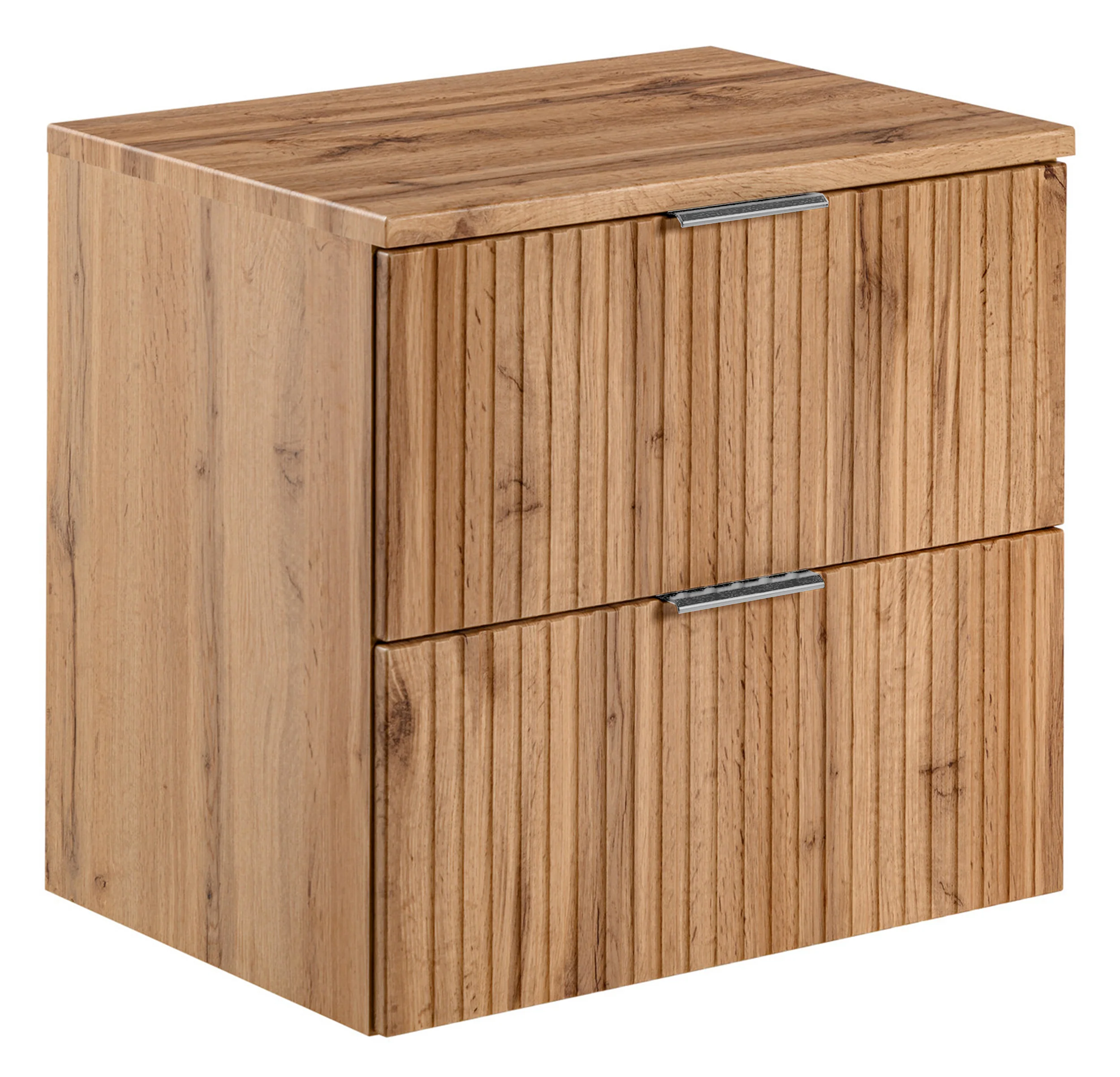 Szafka pod umywalkę Temirni 60 cm dąb wotan lamele z blatem - Image 4