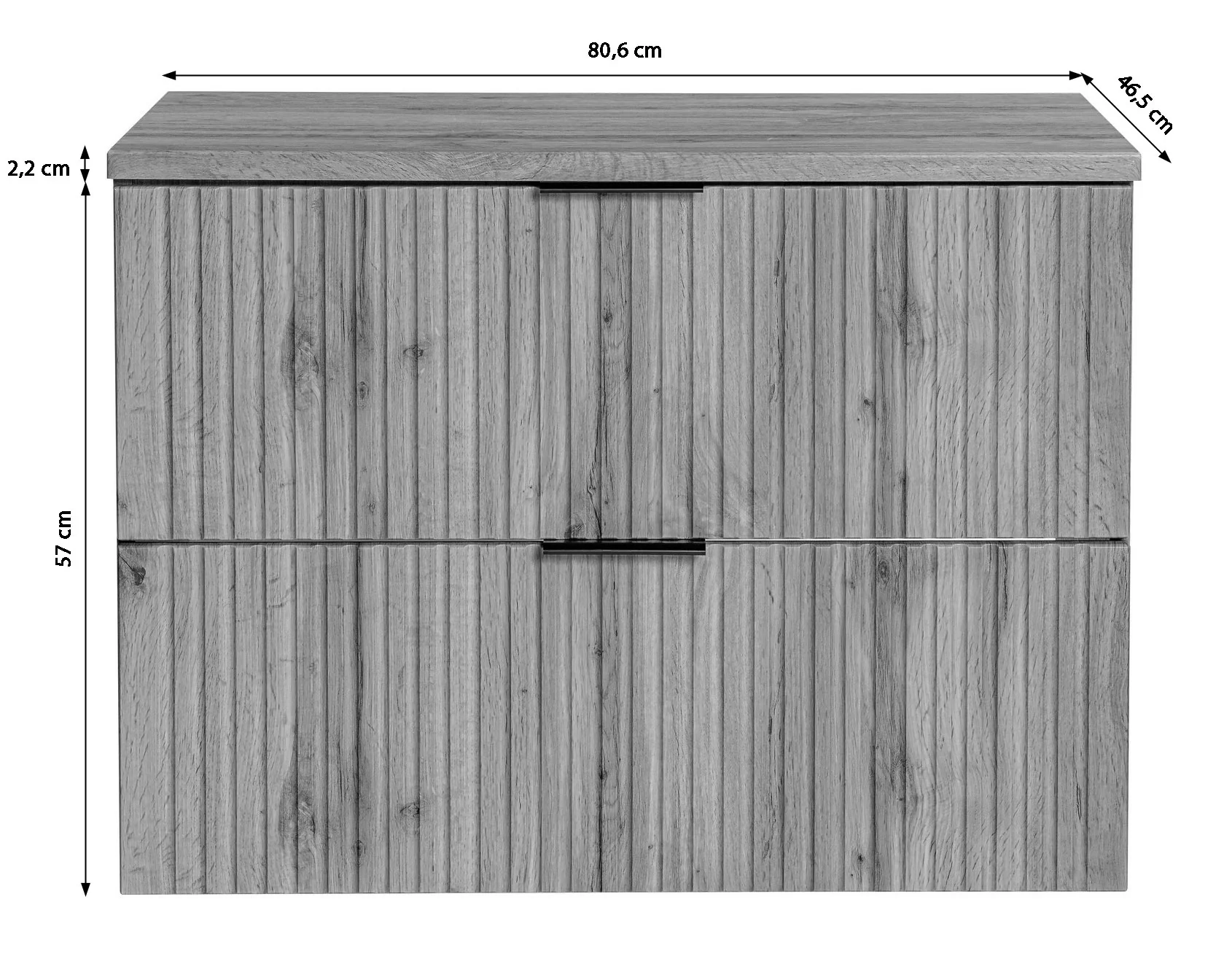Szafka pod umywalkę Temirni 80 cm czarna lamele z blatem - Image 11
