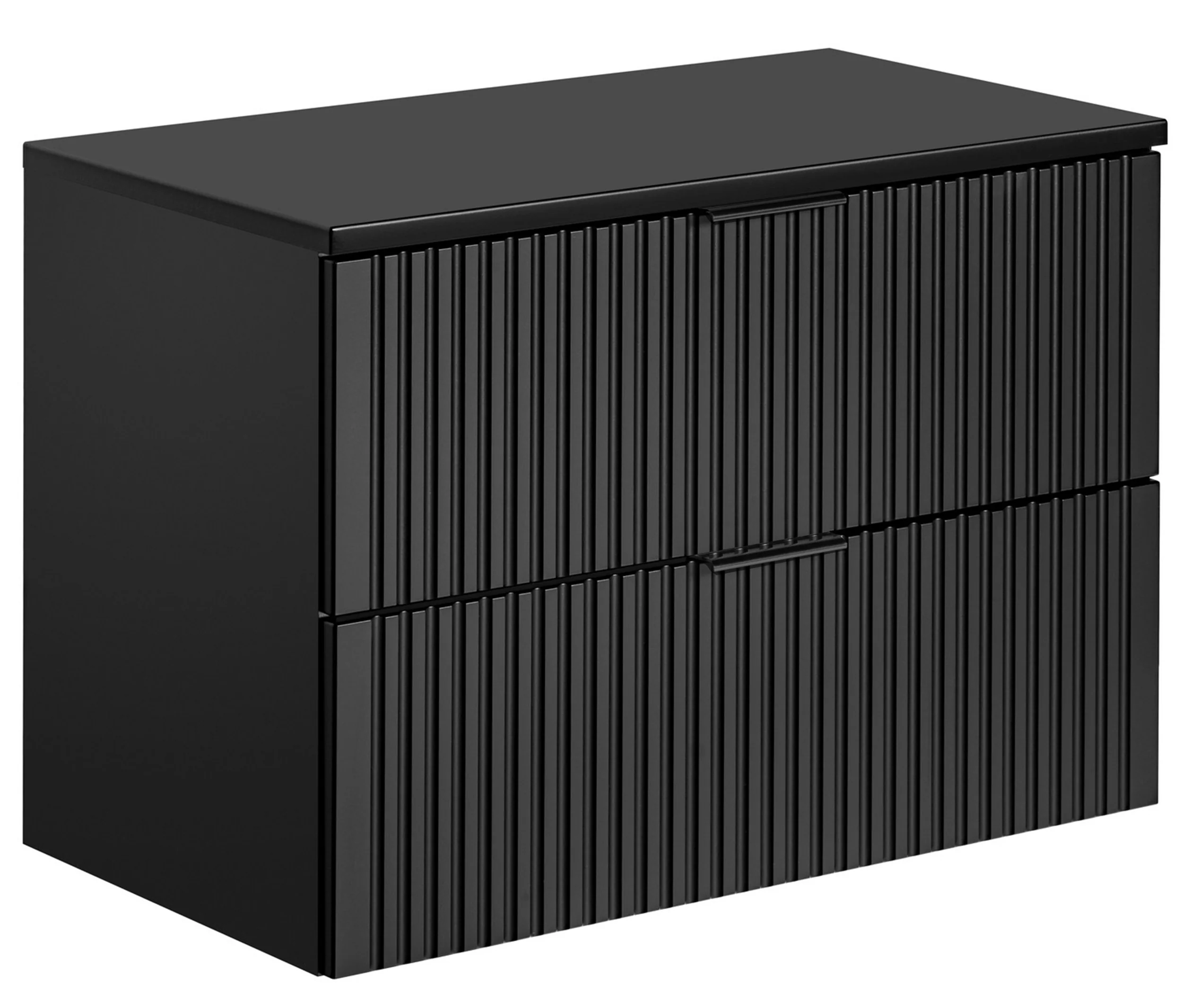 Szafka pod umywalkę Temirni 80 cm czarna lamele z blatem - Image 4