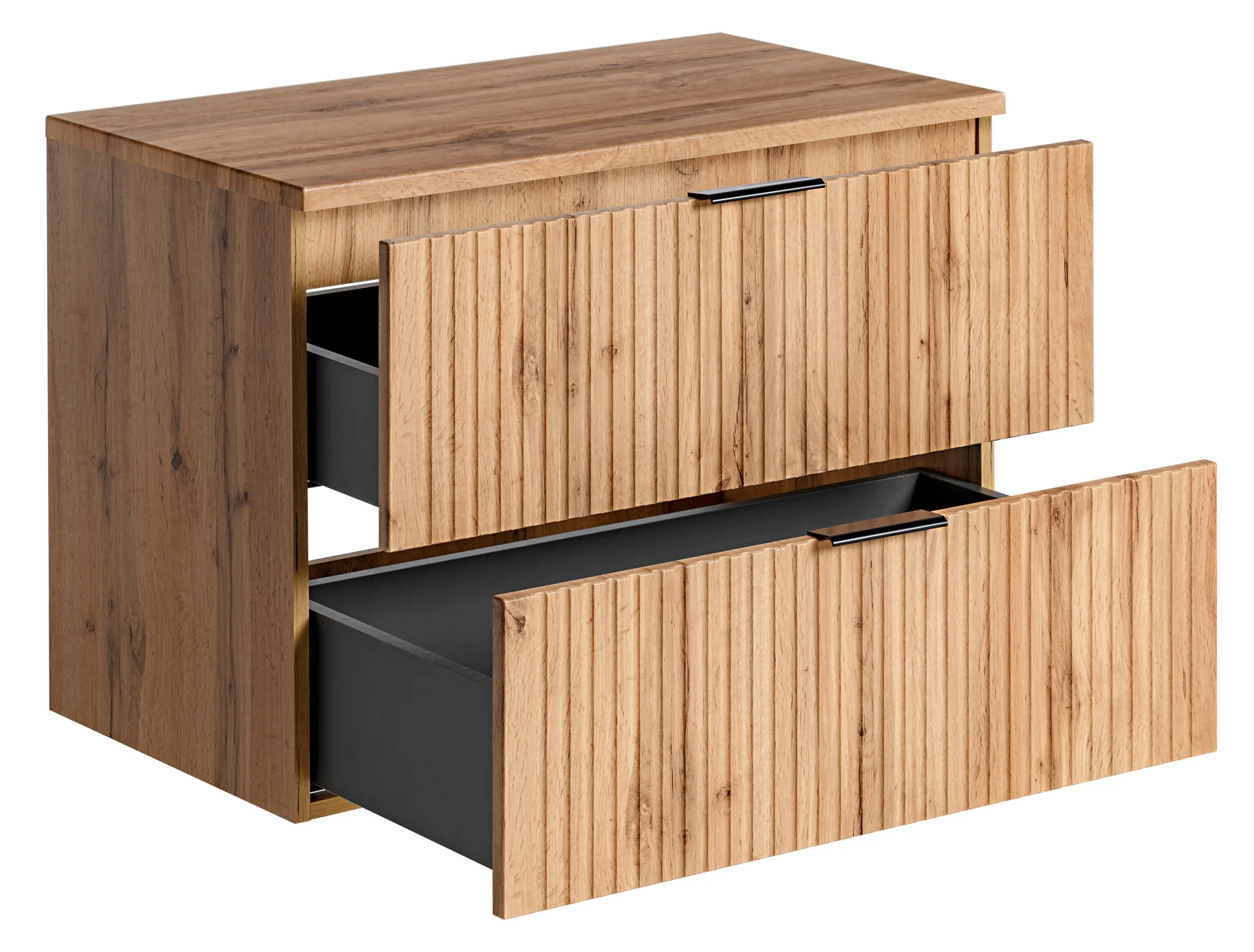 Szafka pod umywalkę Temirni 80 cm dąb wotan lamele z blatem - Image 5