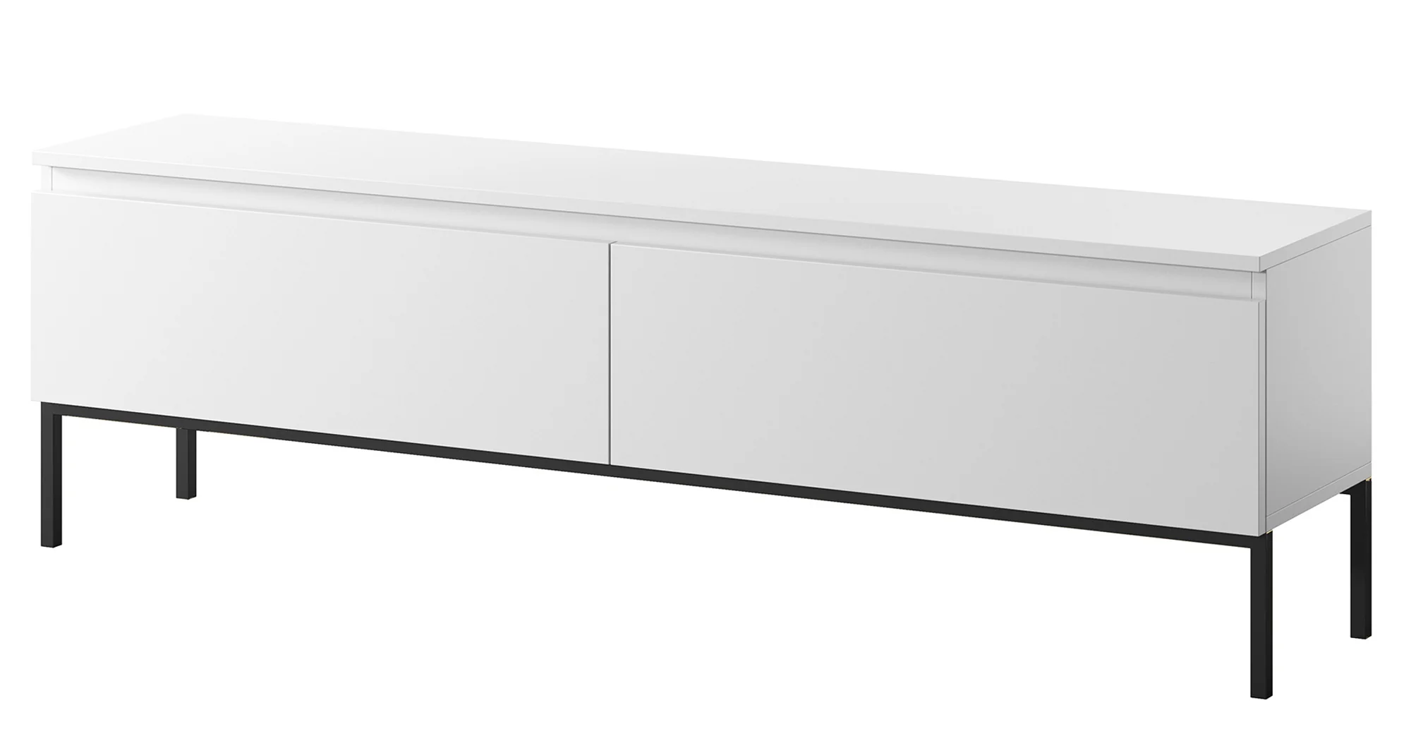 Szafka RTV Bemmi 150 cm biała z czarnymi nogami - Image 5