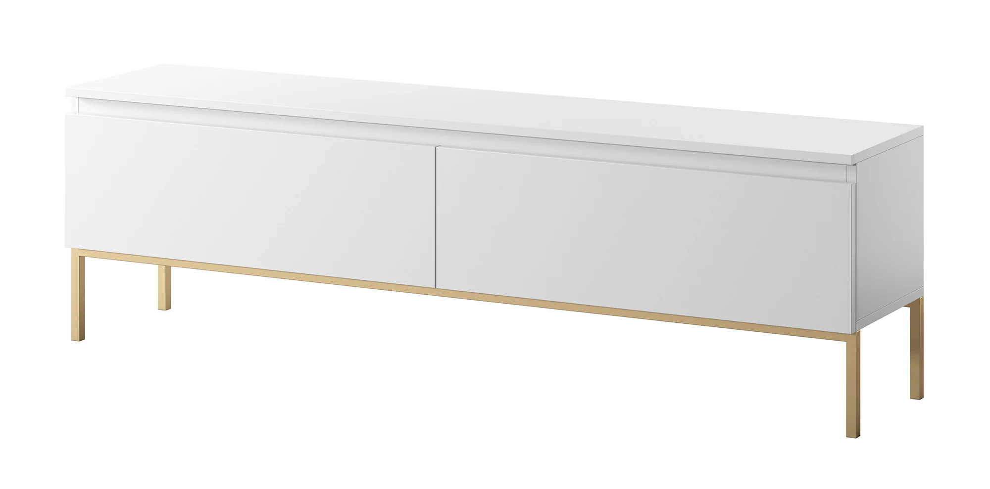 Szafka RTV Bemmi 150 cm biała ze złotymi nogami - Image 5
