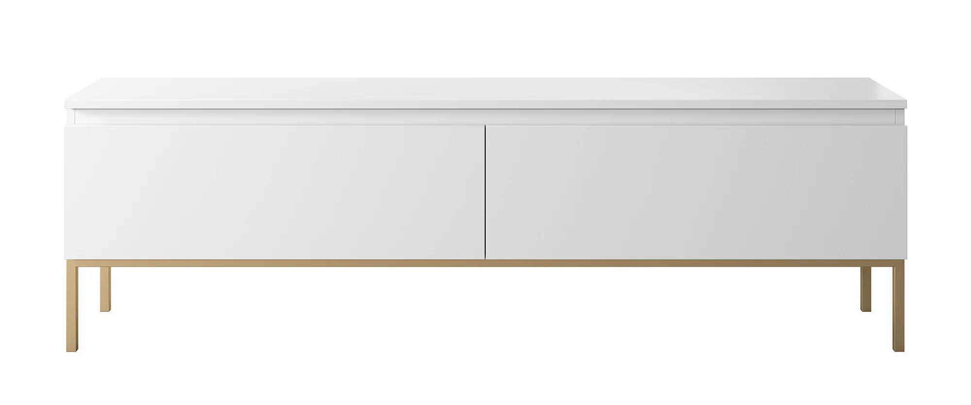 Szafka RTV Bemmi 150 cm biała ze złotymi nogami - Image 6