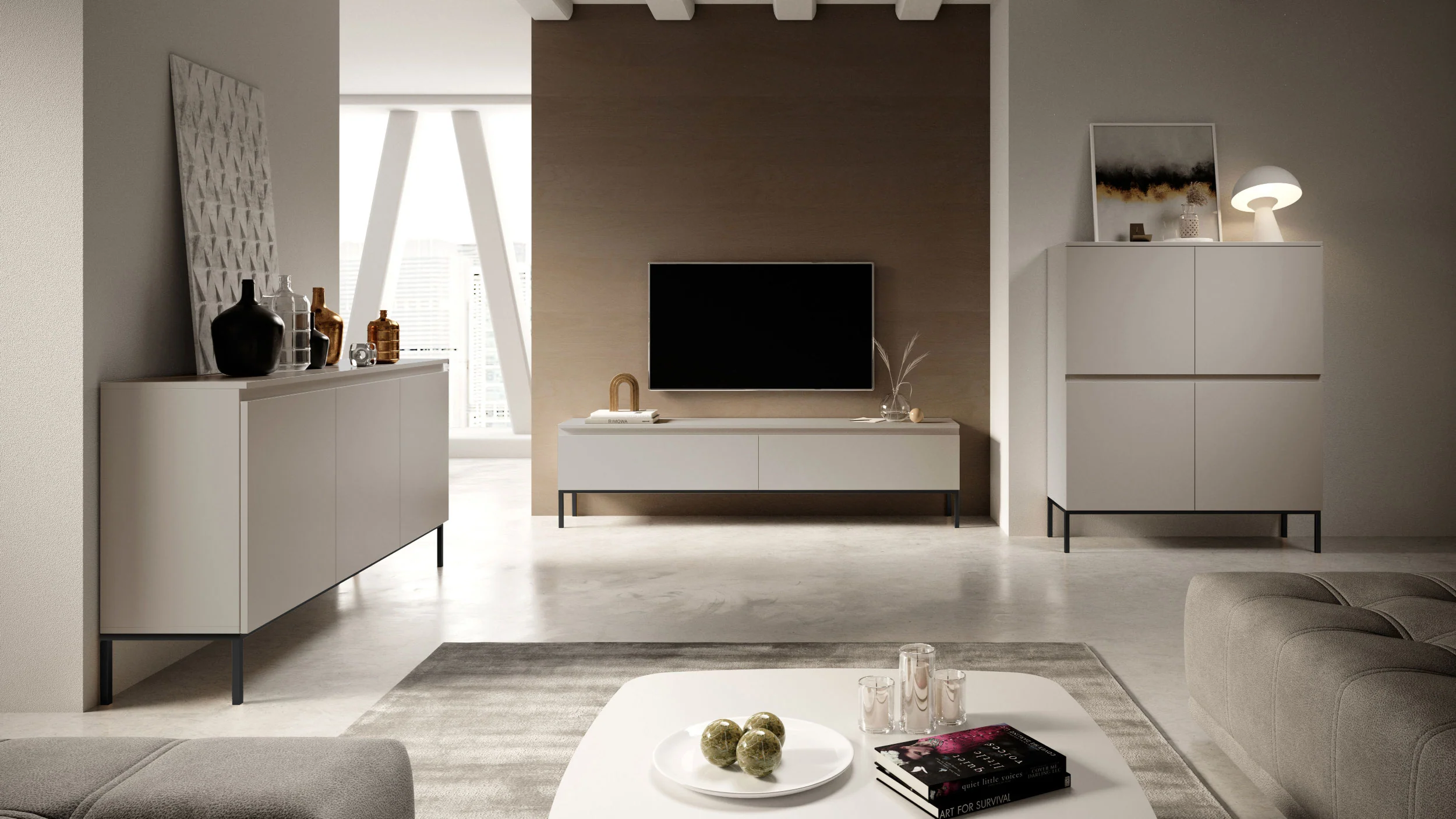 Szafka RTV Bemmi 150 cm kaszmir - Image 4