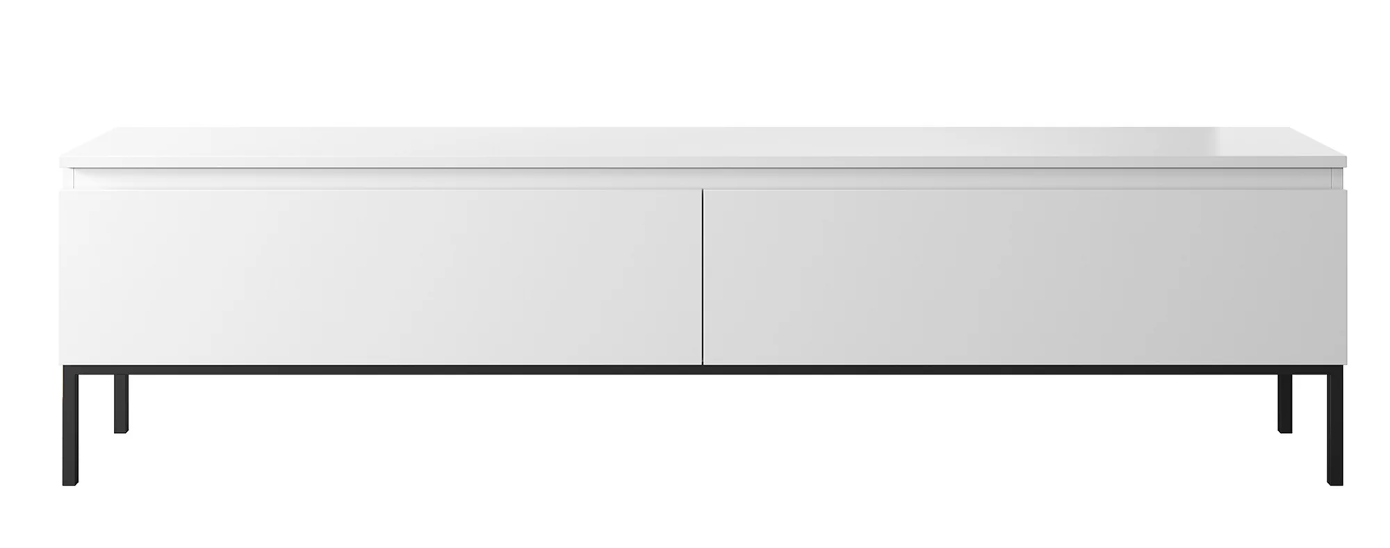 Szafka RTV Bemmi 175 cm biała z czarnymi nogami - Image 5