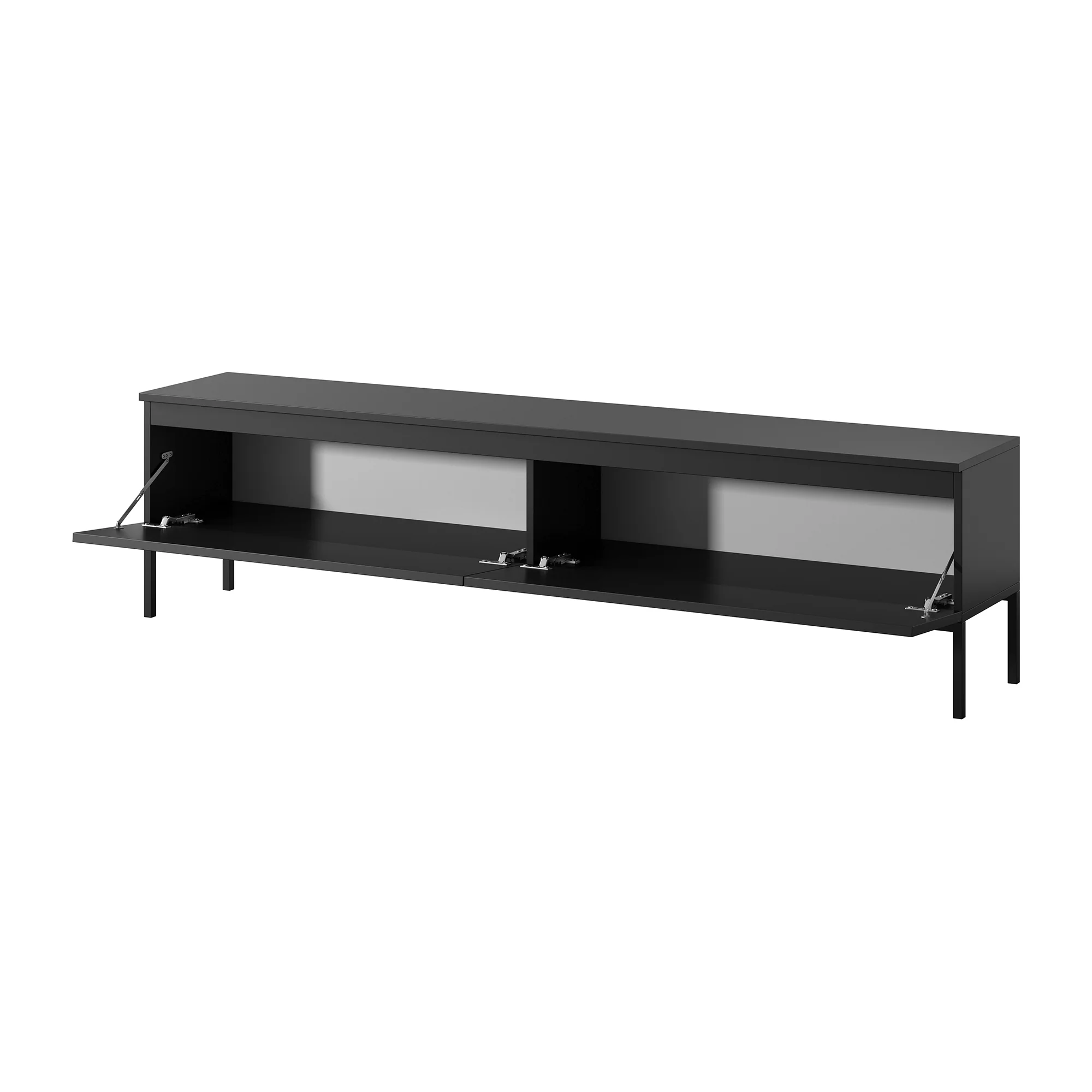 Szafka RTV Bemmi 175 cm czarna z czarnymi nogami - Image 6