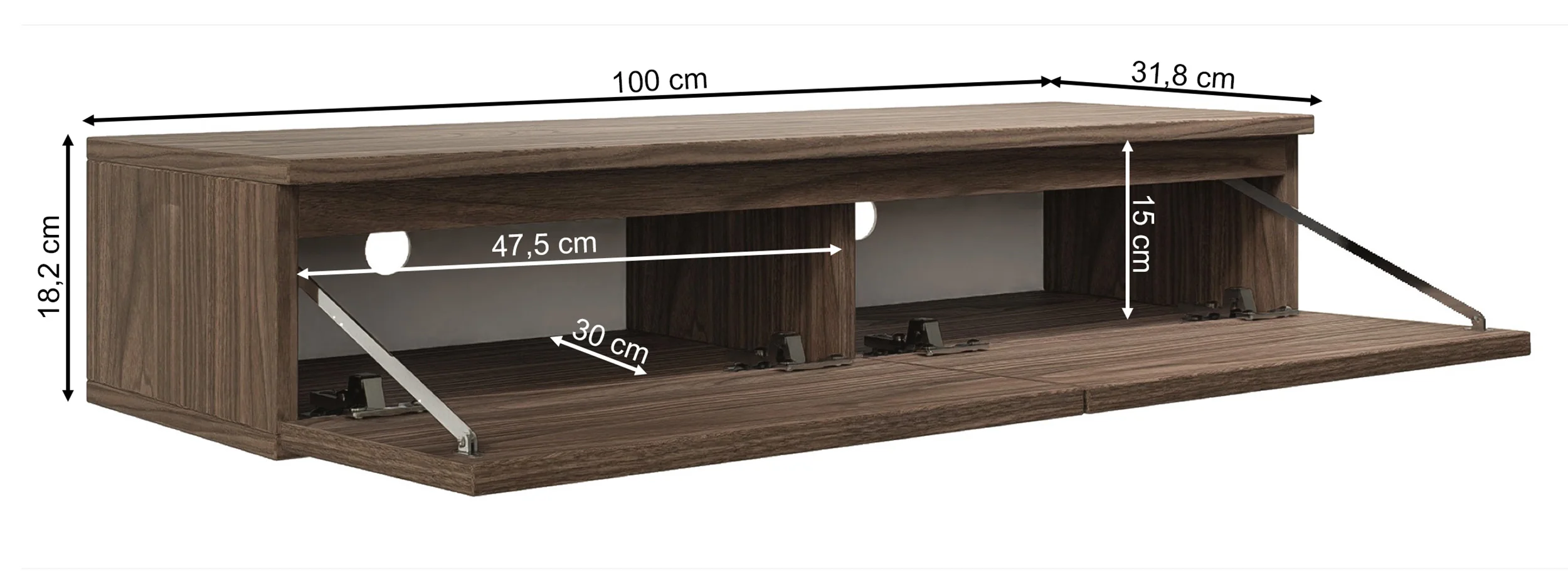 Szafka RTV Bemmi Slim wisząca 100 cm orzech wisconsin - Image 7