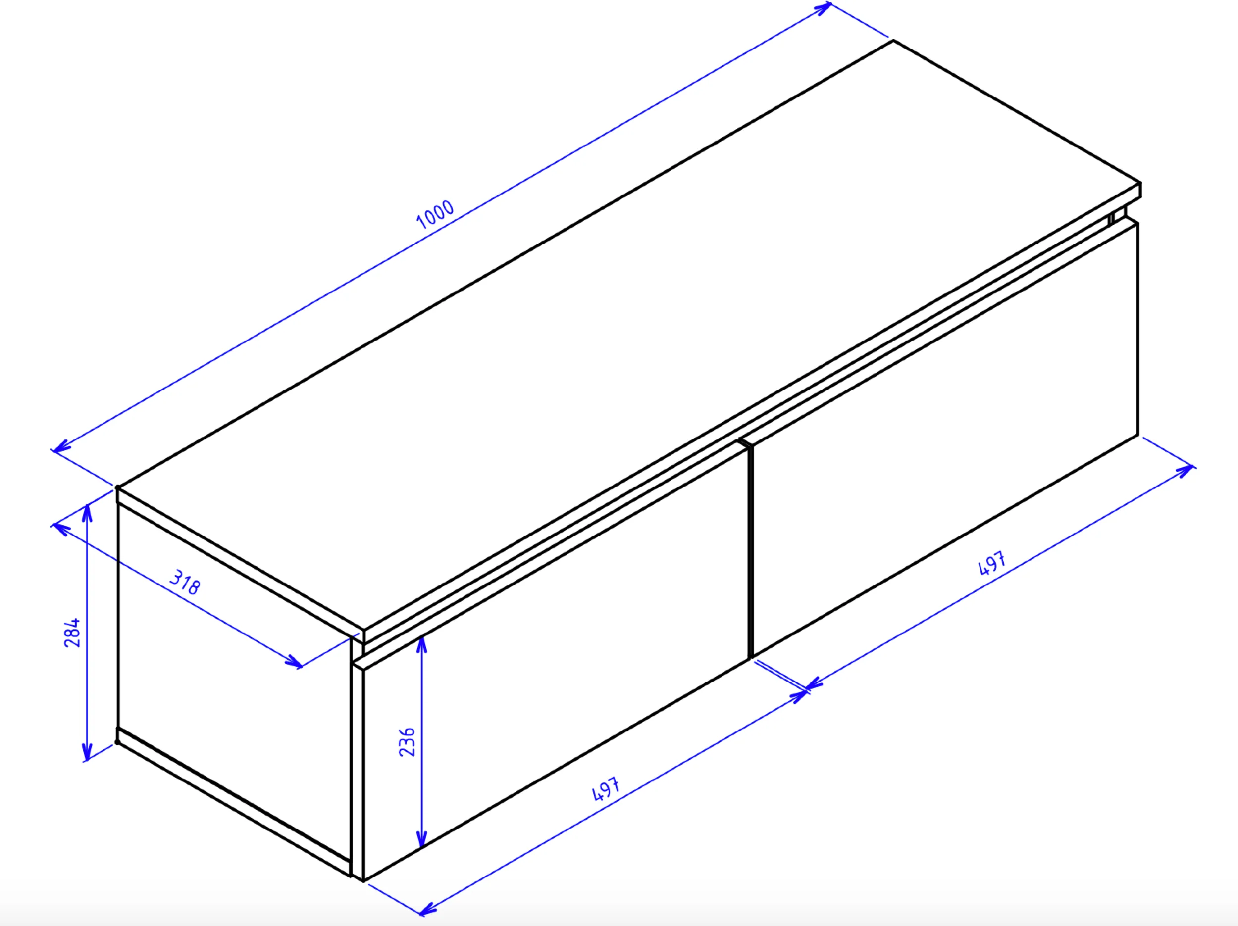 Szafka RTV Bemmi wisząca 100 cm kaszmir - Image 3