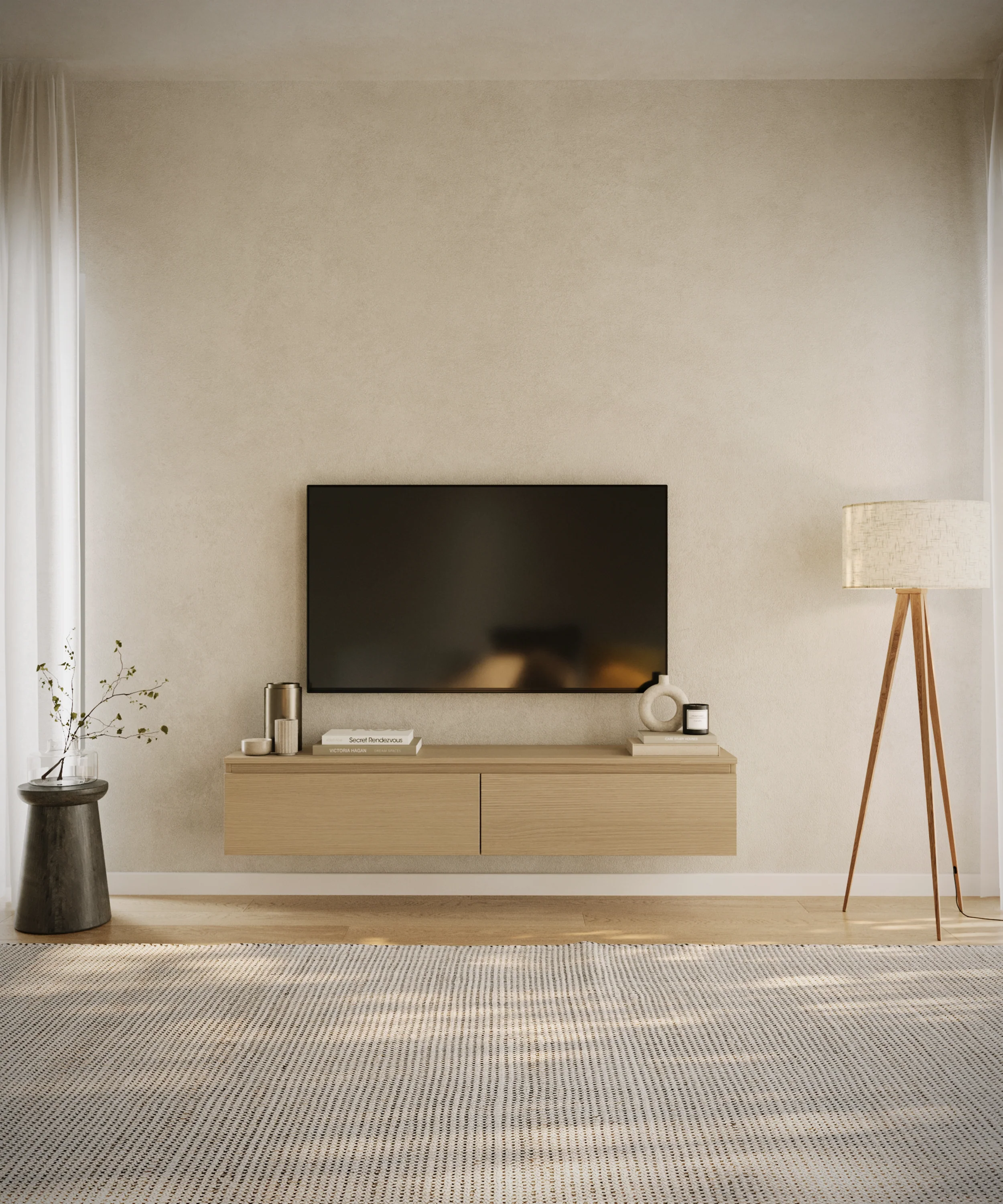 Szafka RTV Bemmi wisząca 150 cm dąb lindberg - Image 3