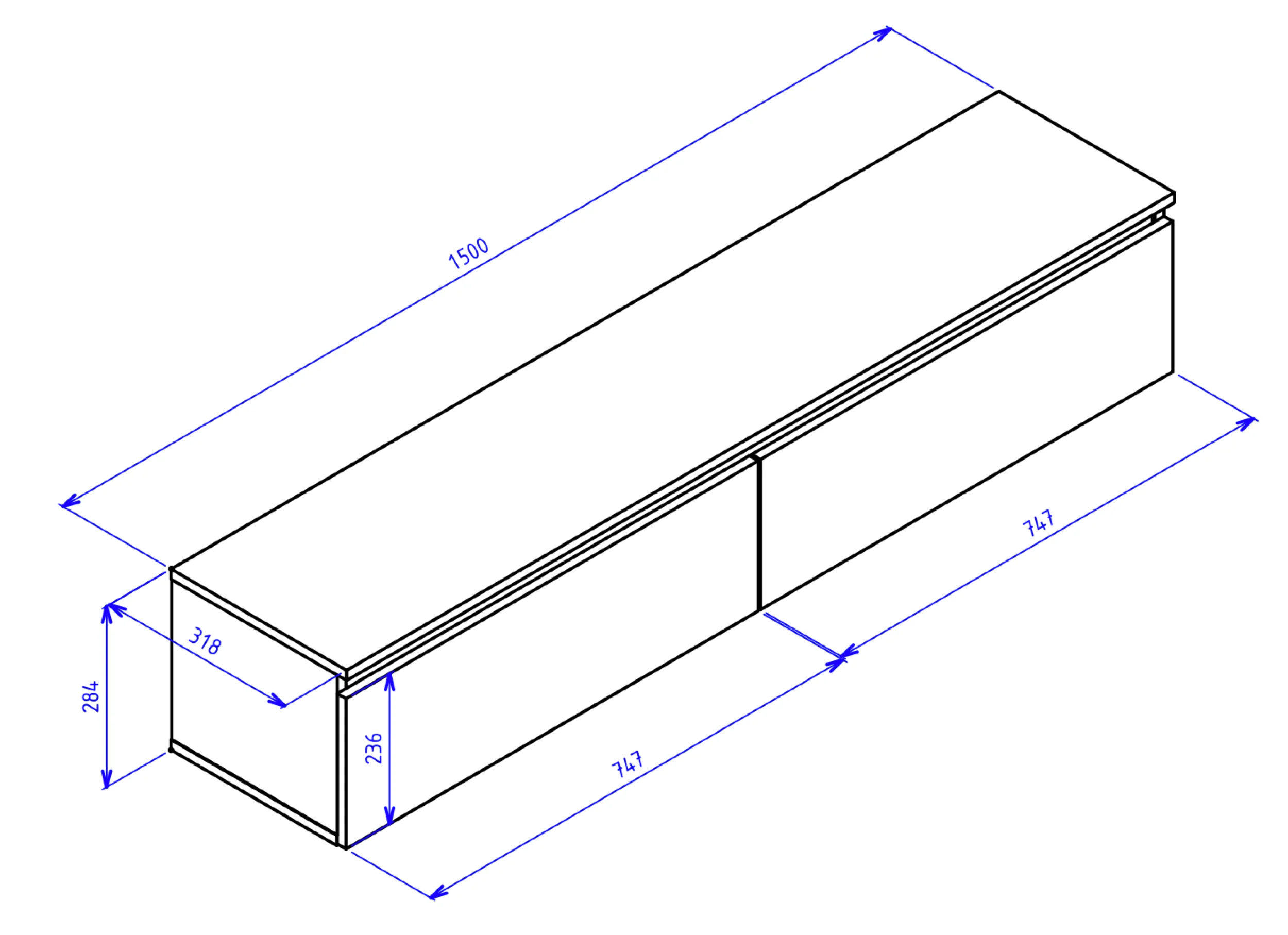 Szafka RTV Bemmi wisząca 150 cm dąb lindberg - Image 6