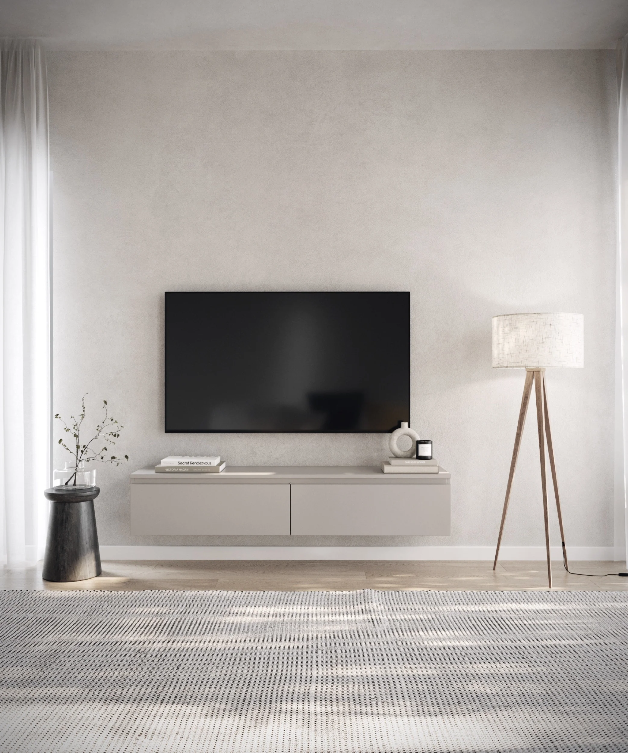 Szafka RTV Bemmi wisząca 150 cm kaszmir - Image 8