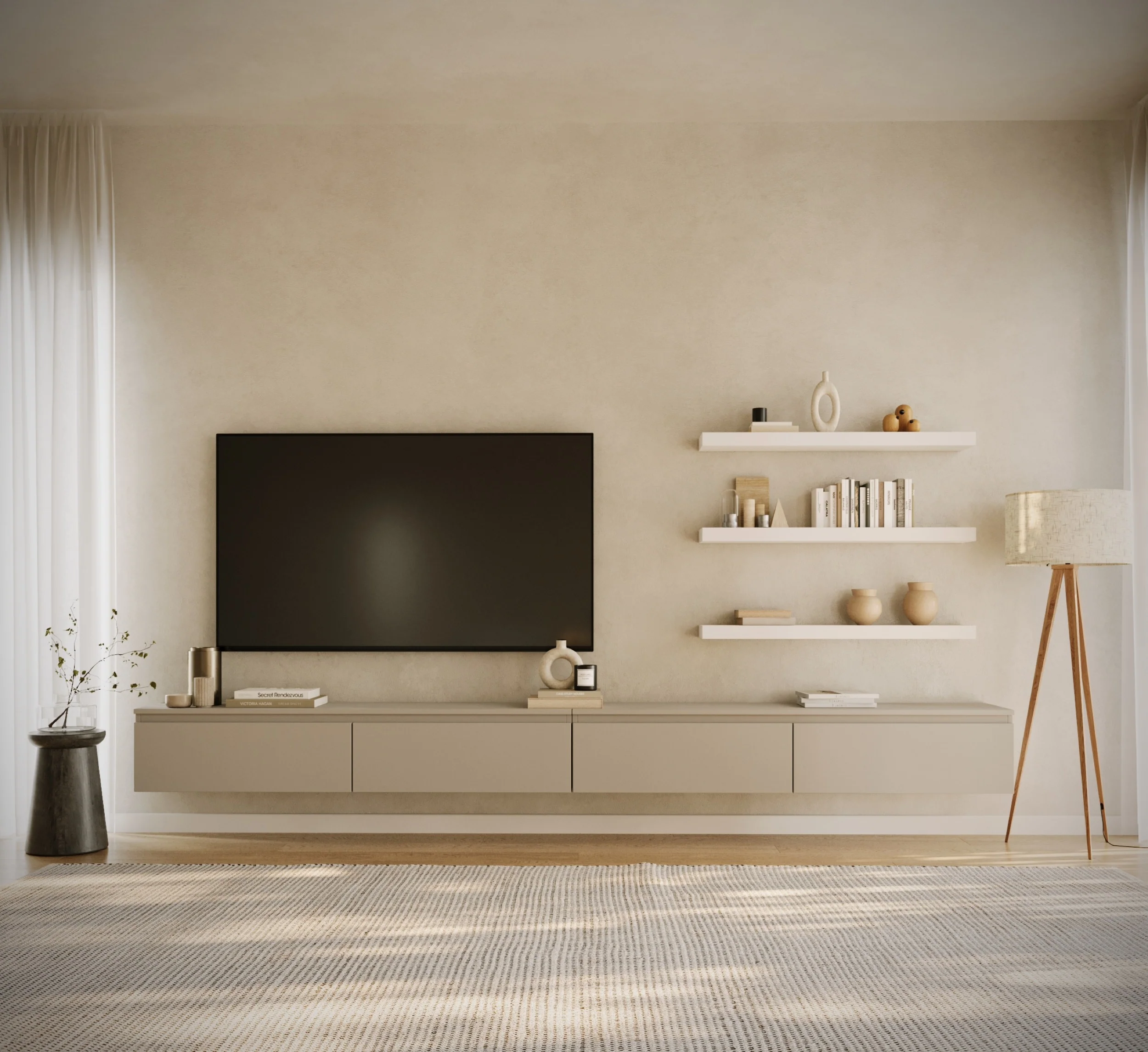 Szafka RTV Bemmi wisząca 300 cm kaszmir - Image 3