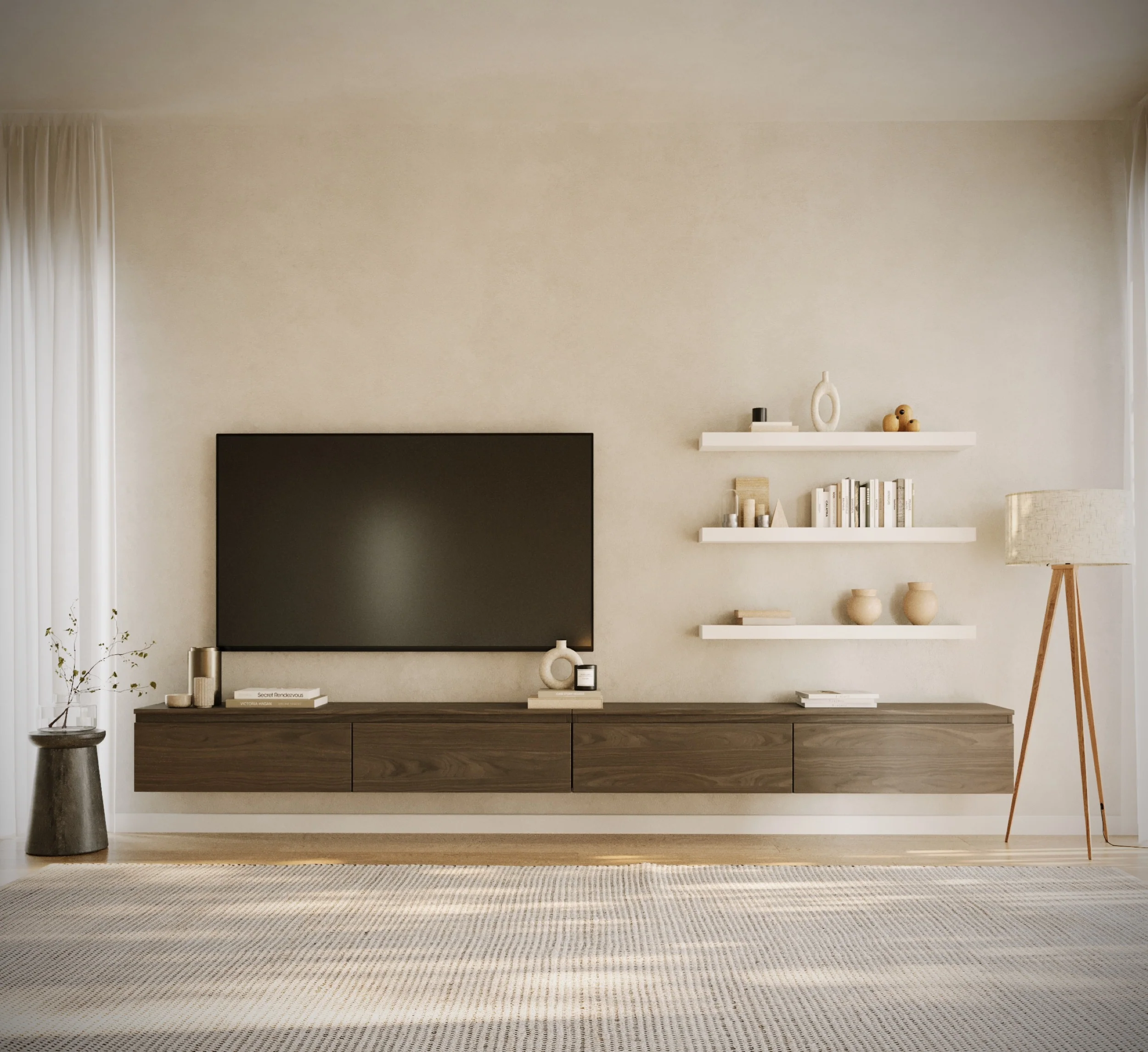 Szafka RTV Bemmi wisząca 300 cm orzech wisconsin - Image 2