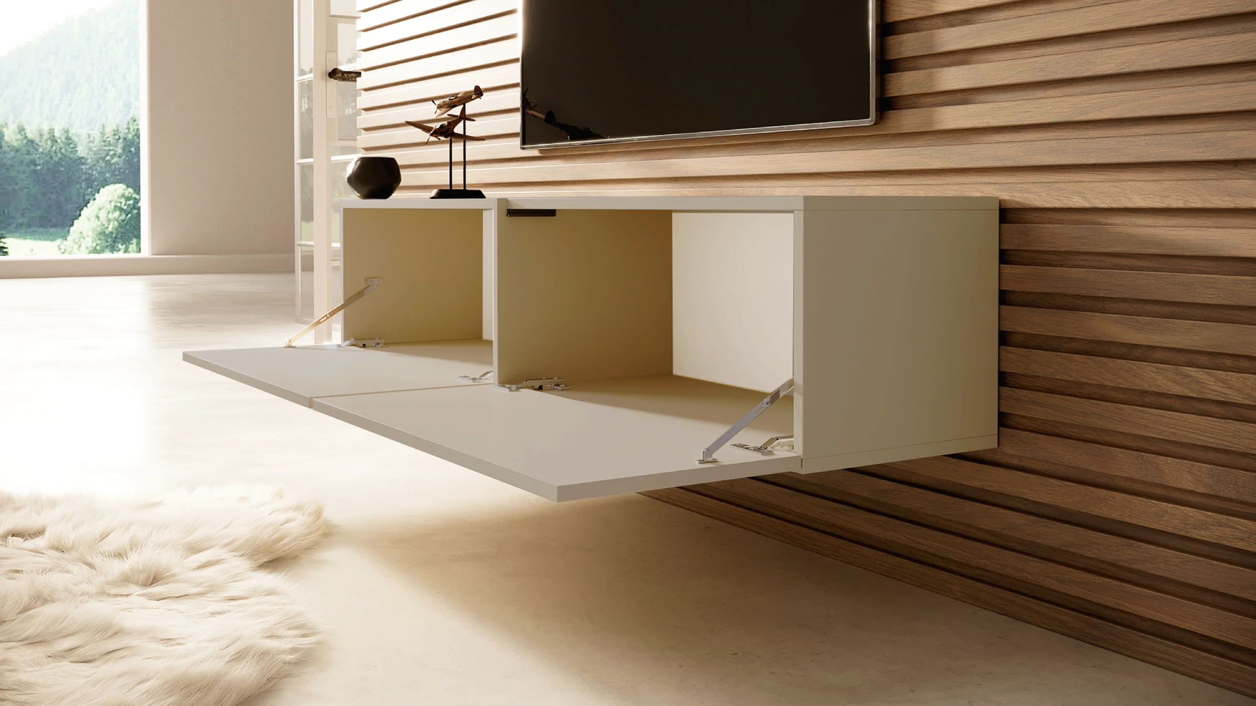 Szafka RTV Bisira 140 cm kaszmir - Image 6