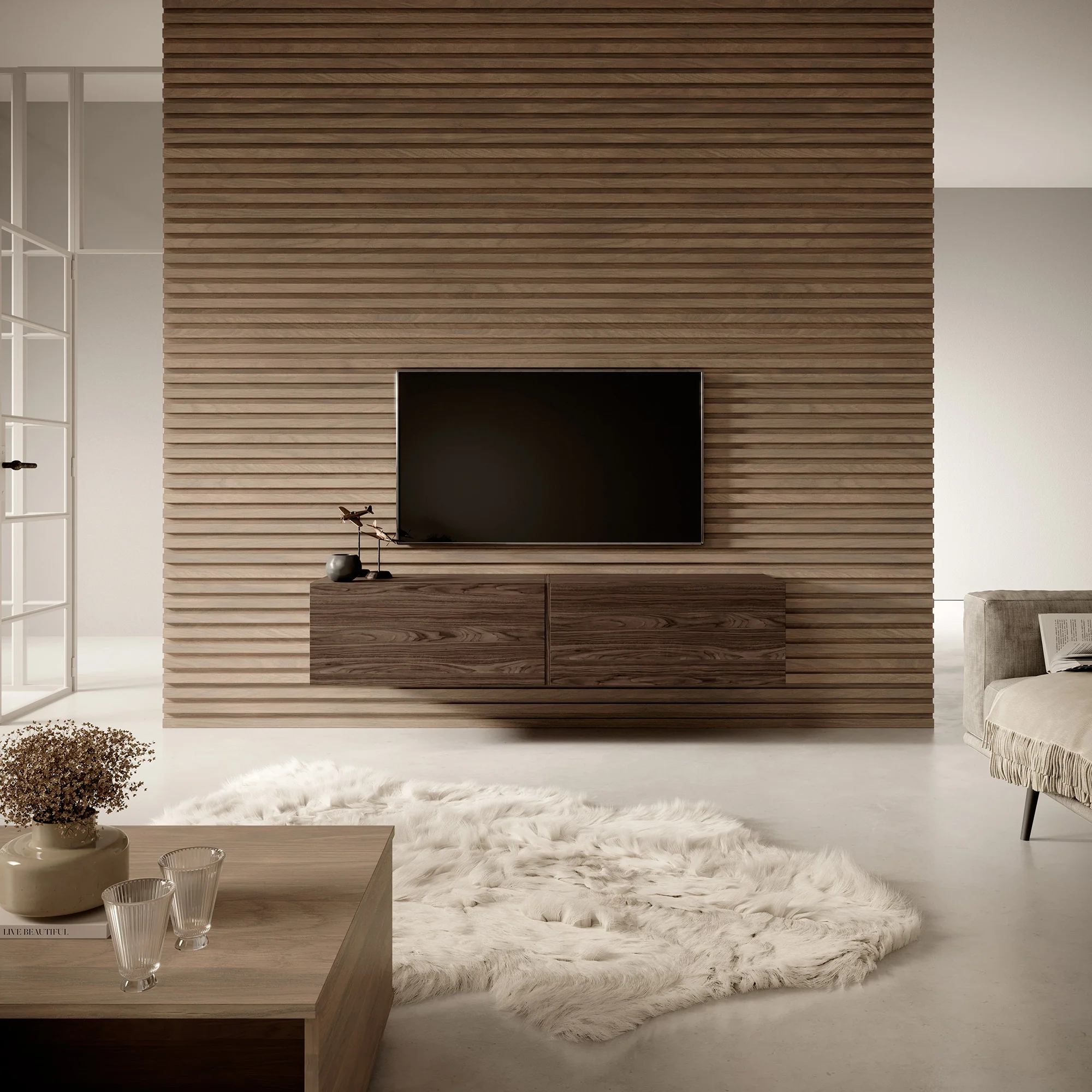 Szafka RTV Bisira 140 cm Orzech - Image 2