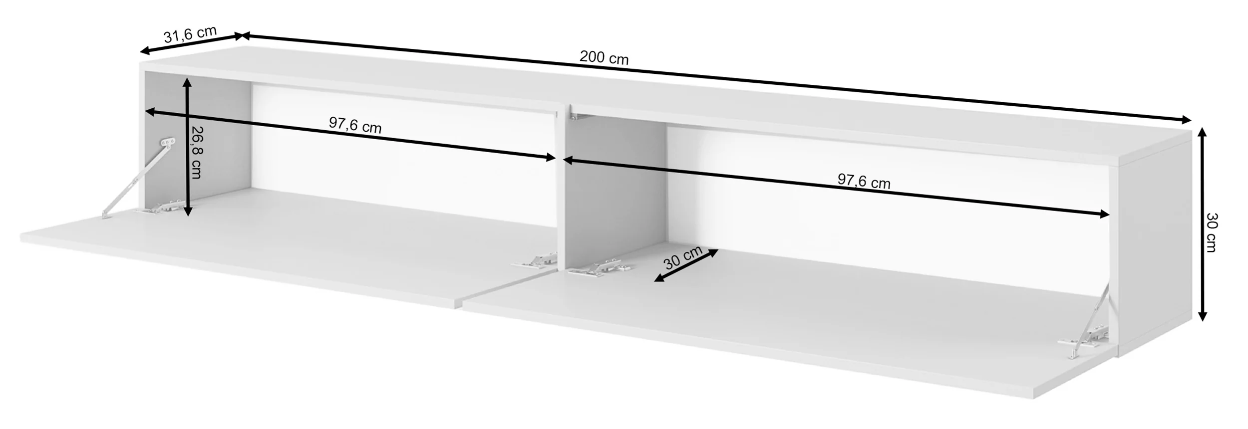 Szafka RTV Bisira 200 cm biały marmur ze złotą wstawką - Image 8