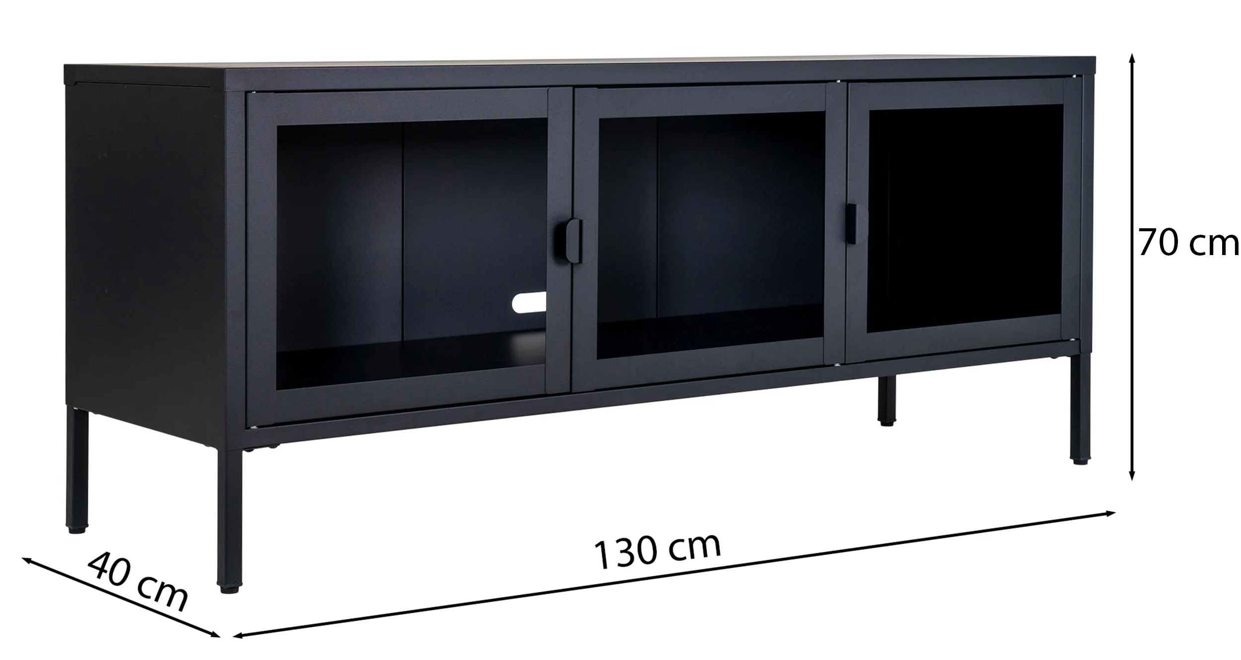 Szafka RTV Centho 130 cm czarna - Image 5