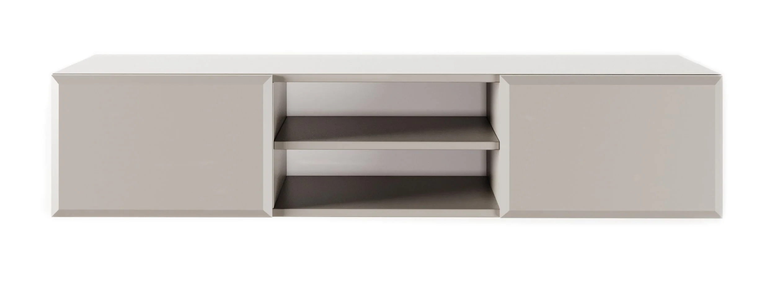 Szafka RTV Chocolated dwudrzwiowa z wnęką 137 cm wisząca beż piaskowy - Image 3