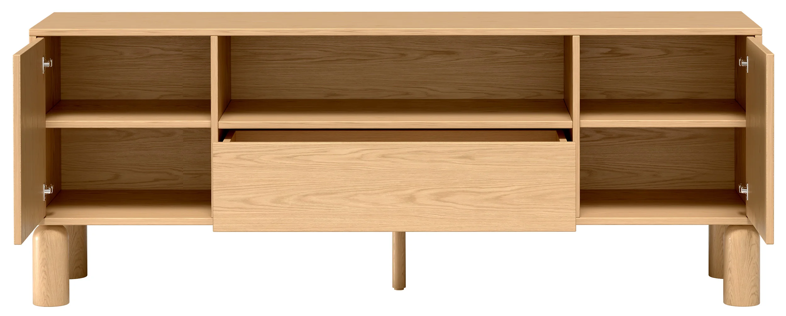 Szafka RTV dwudrzwiowa Sanden z szufladą i wnęką 160 cm dąb bookmatch - Image 3